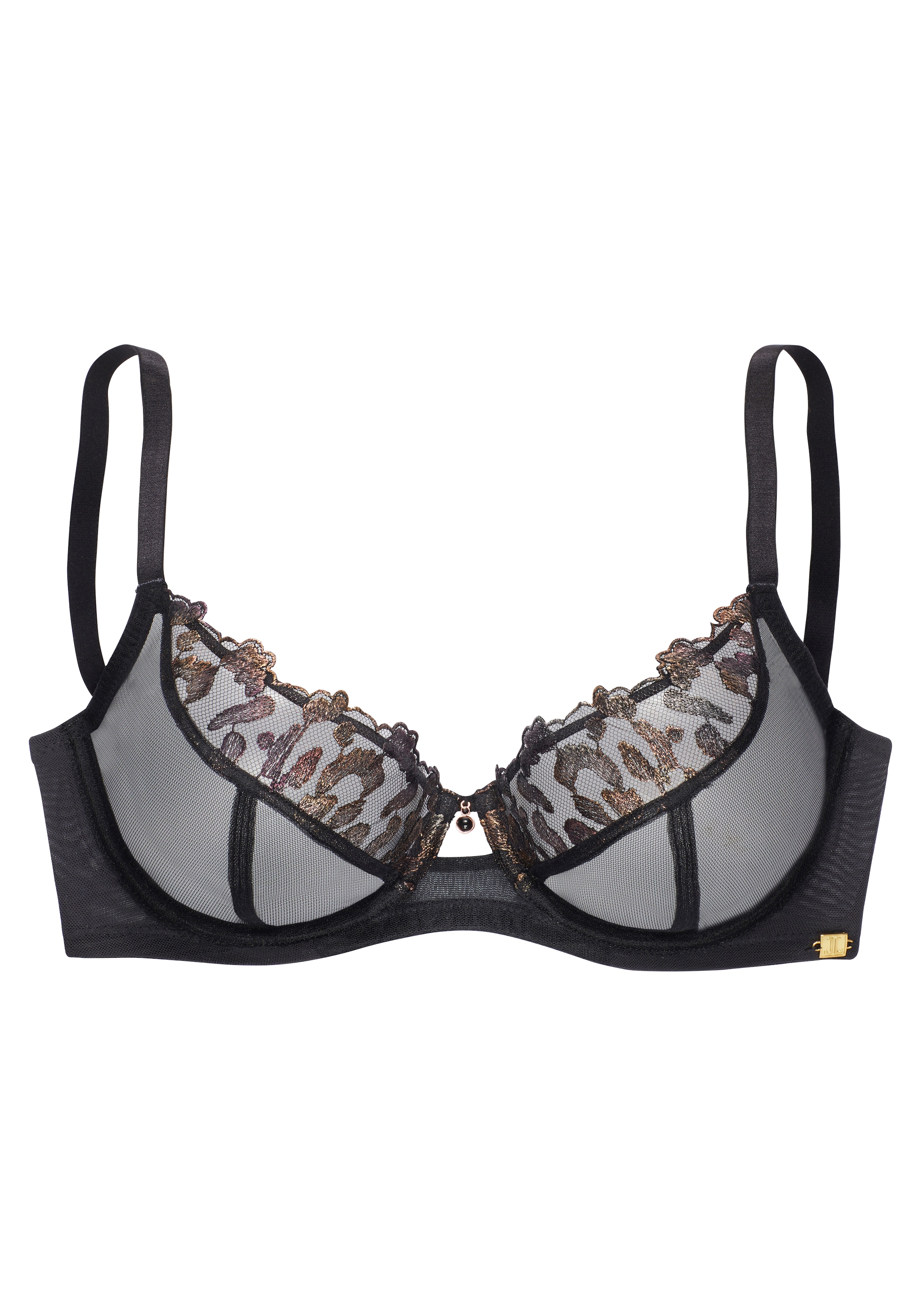 JETTE Bügel-BH aus hochwertiger Stickereispitze mit Glitzer-Effekten