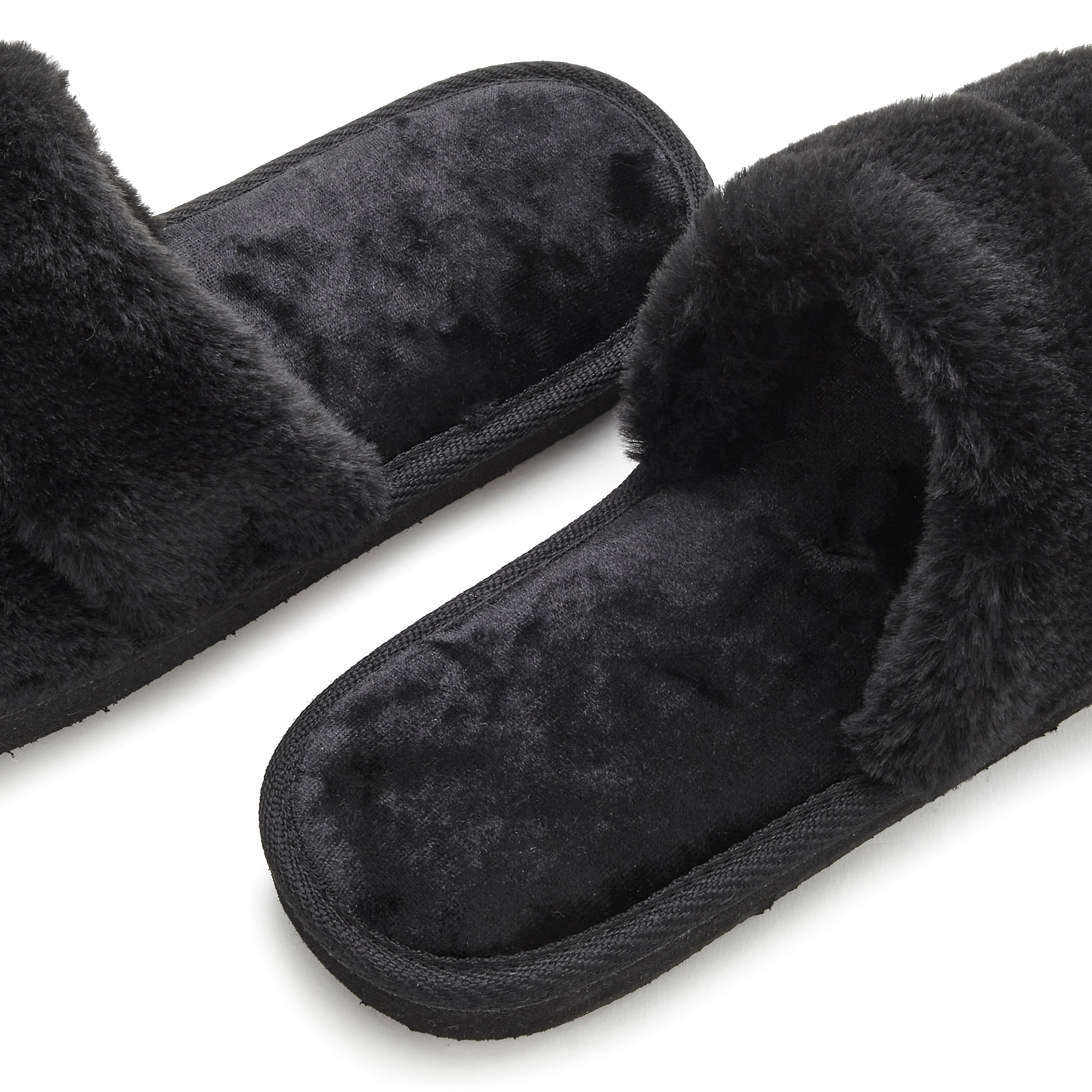 Vivance Pantolette »Hausschuh, Plüsch Hausschuhe, Mule, offener Schuh,«, VEGAN