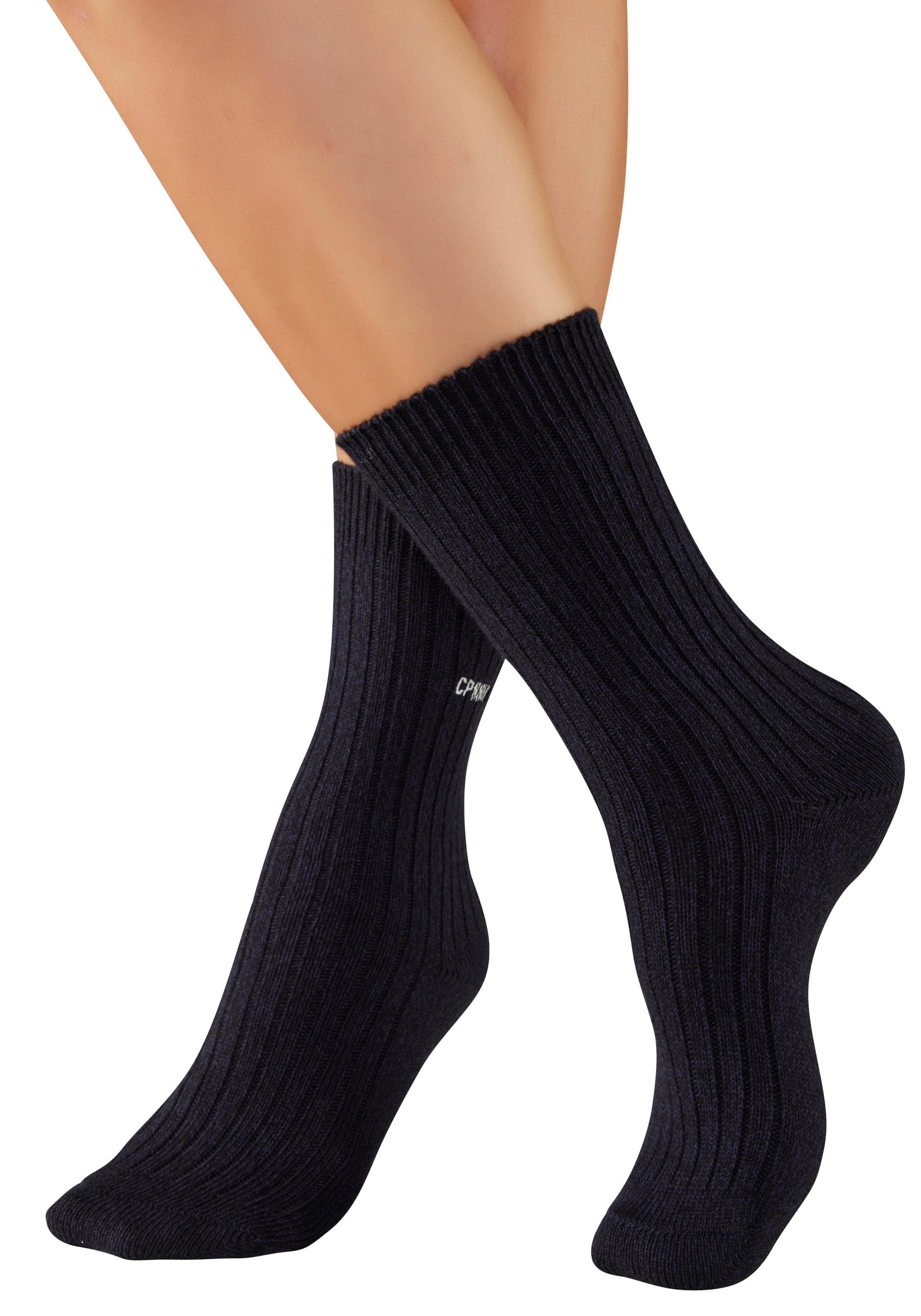 Copenhagen Studios Basicsocken, (1 Paar), gerippt mit Logo Stickerei