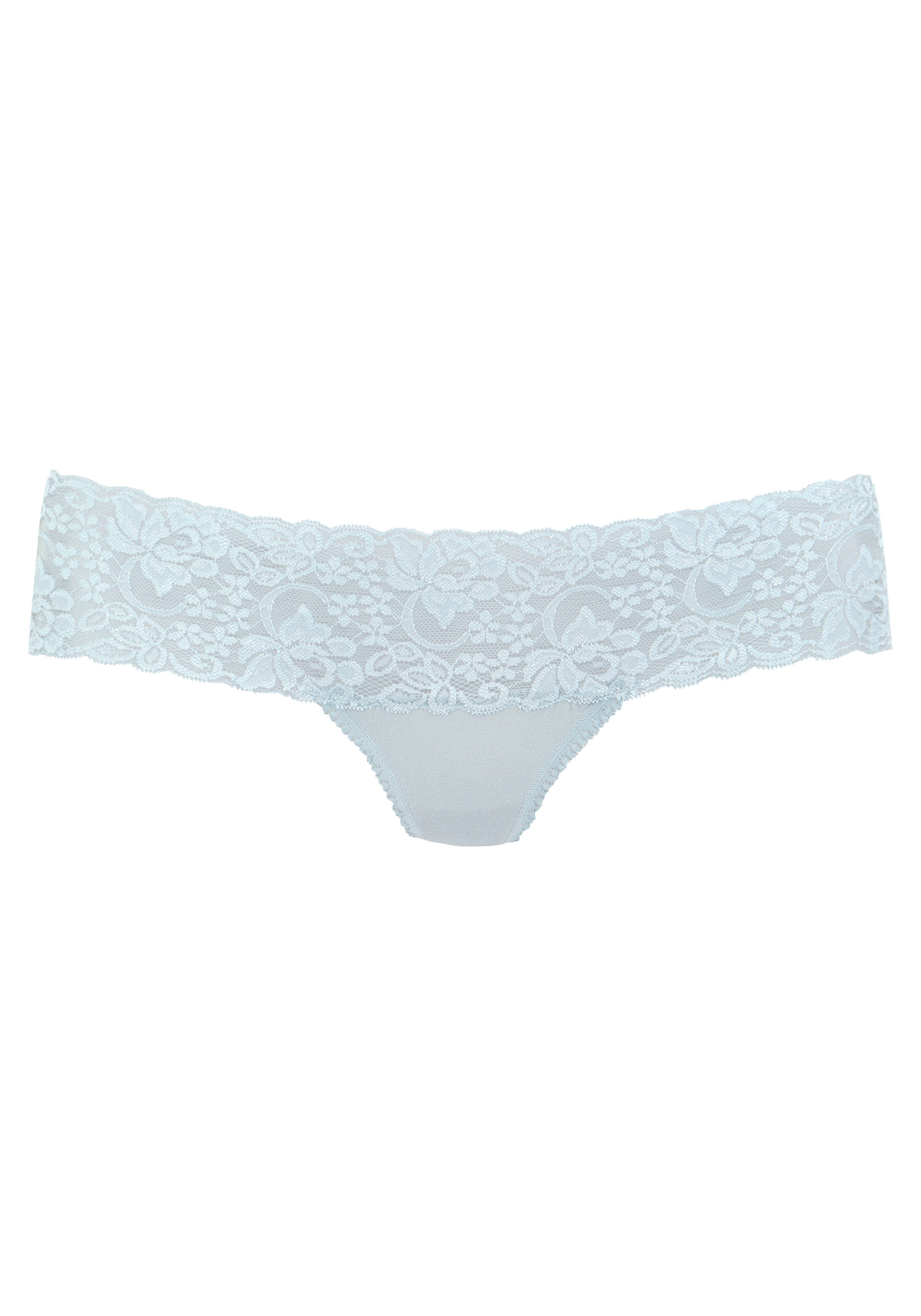 Vivance String, (3er-Pack), aus elastischer Baumwolle mit floraler Spitze