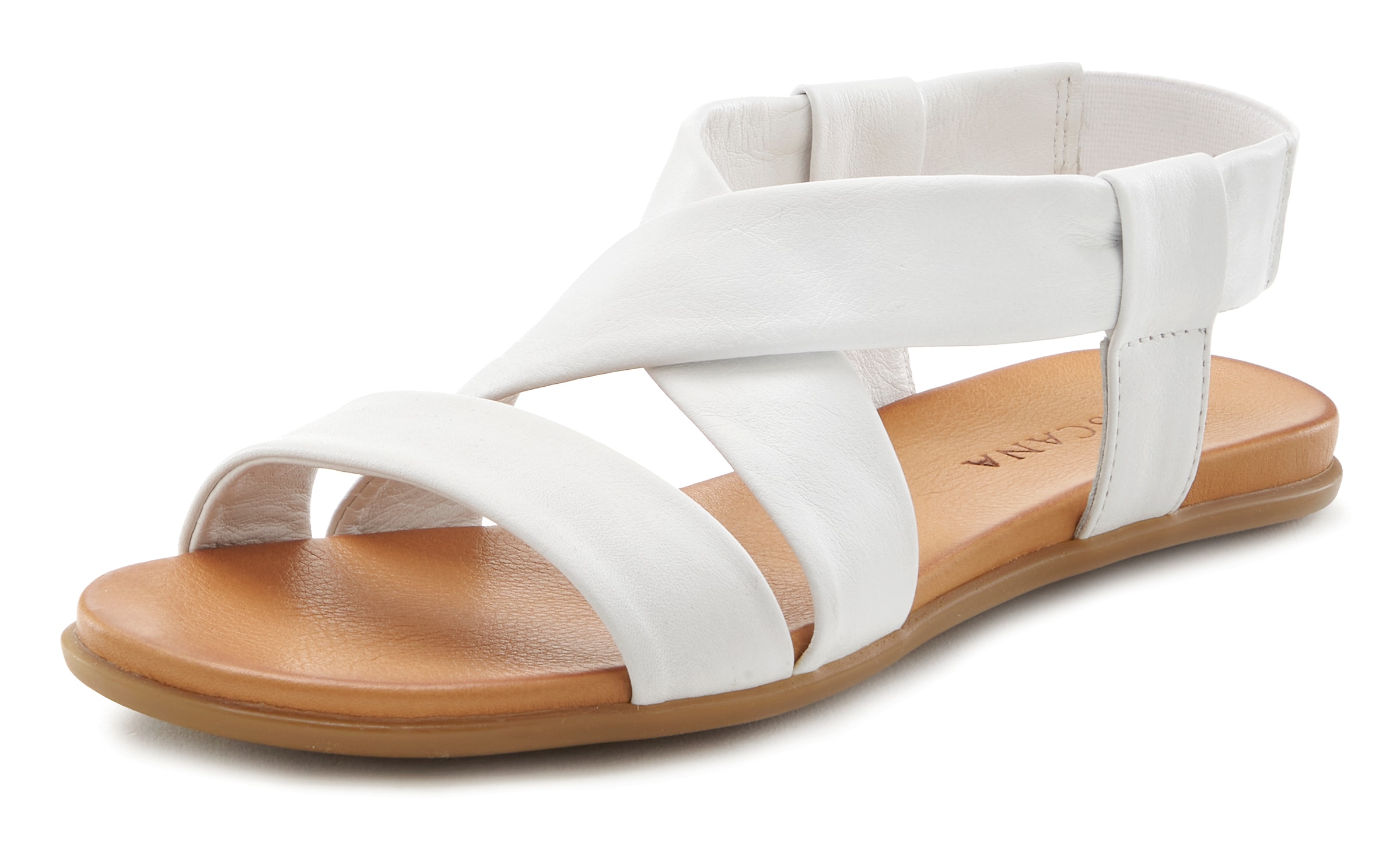 LASCANA Sandale »Sommerschuh«, aus Leder mit raffinierten Riemchen, Sandalette, Sommerschuh