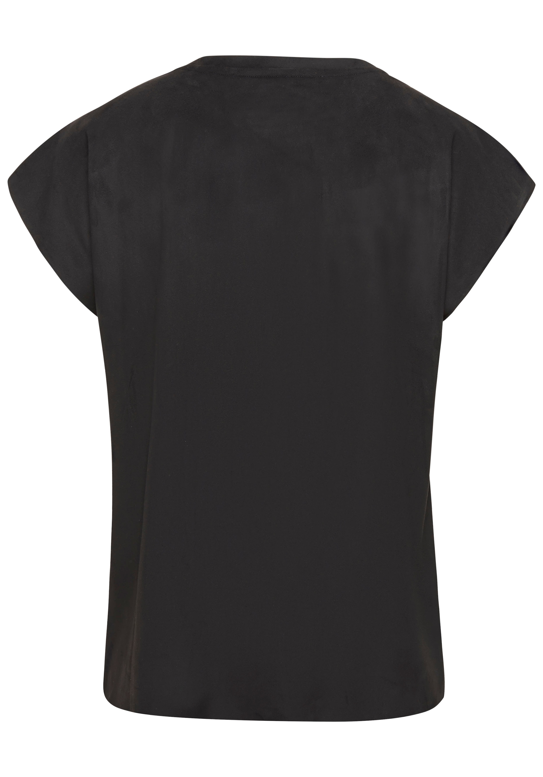 French Connection T-Shirt aus Veloursleder-Imitat mit kleiner Stickerei, Loungewear