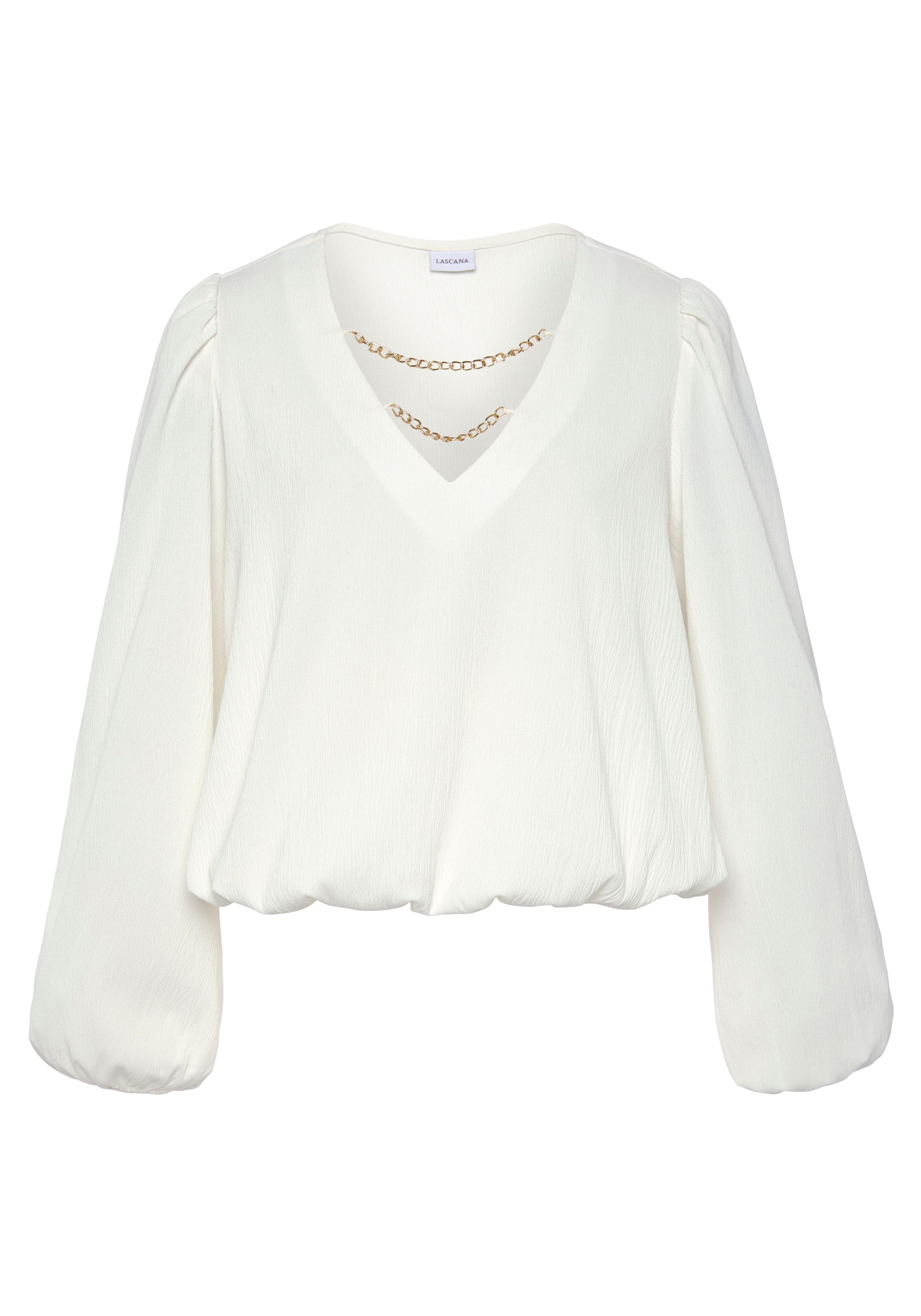 LASCANA Schlupfbluse, mit Kettendetails, elegante Damenbluse, modisch, festlich