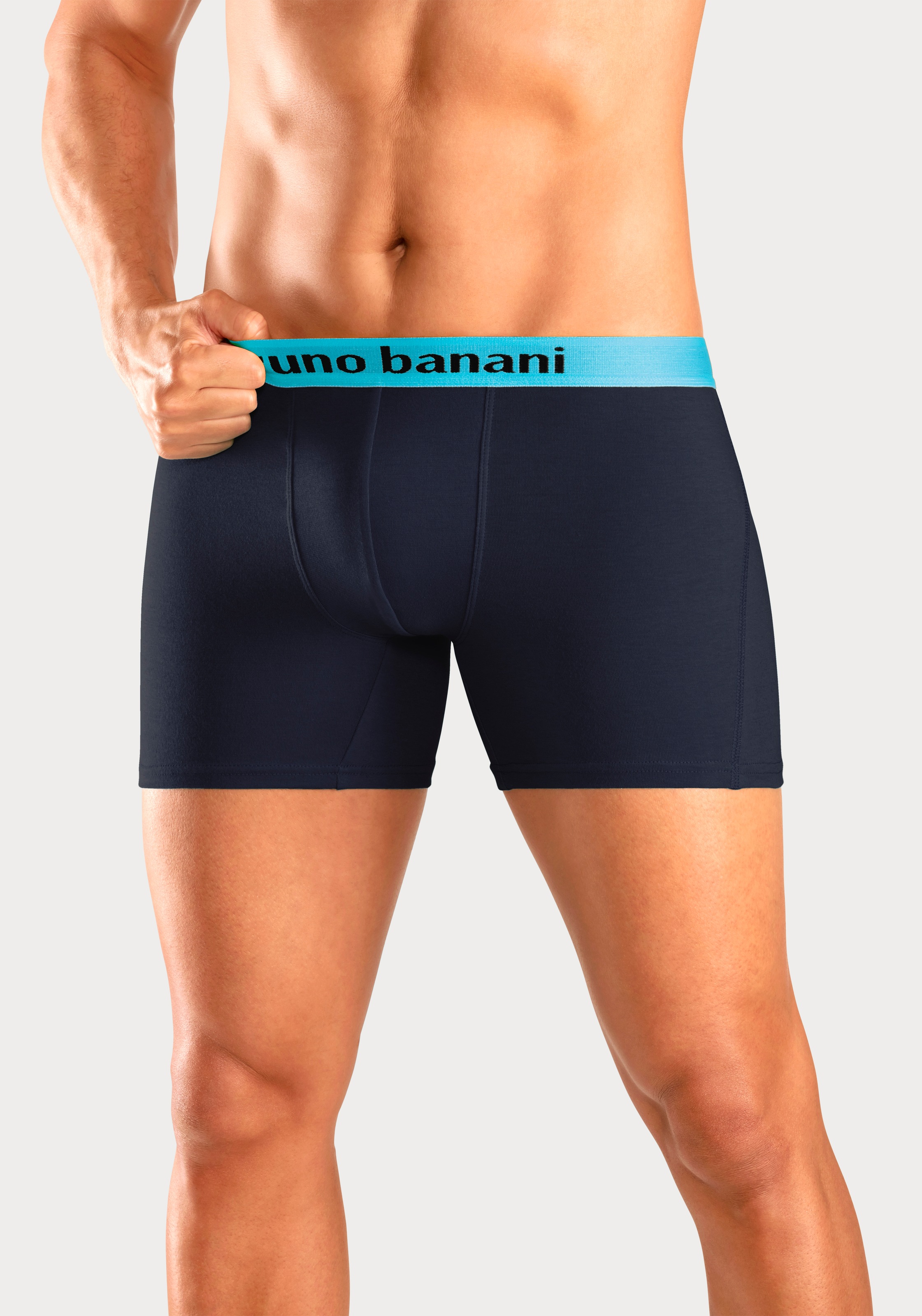 Bruno Banani Boxer »Boxershorts für Herren«, (Packung, 4 St.), mit längerem Bein und auffälligen Logobund