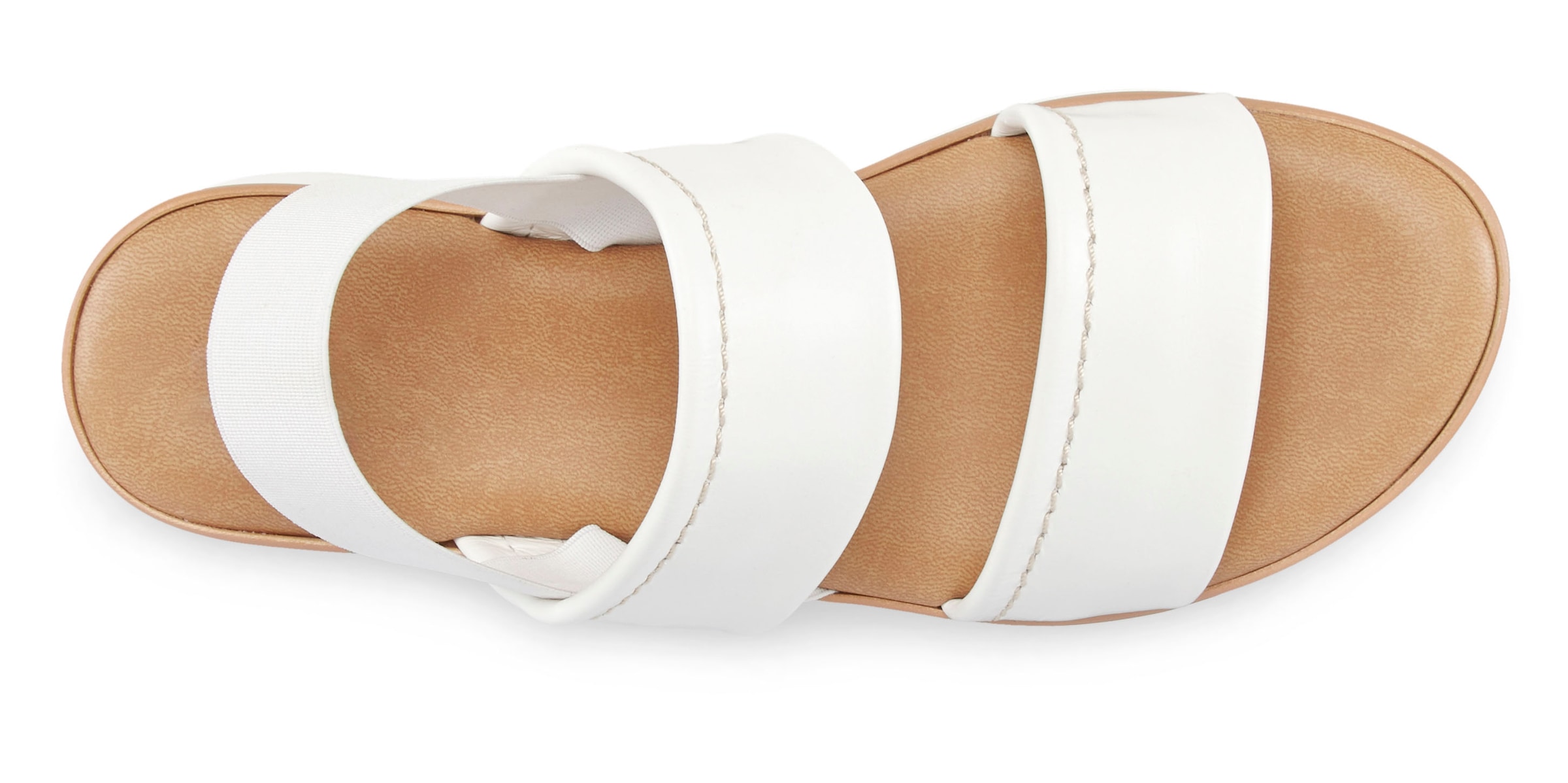 LASCANA Plateausandaletten »Sommerschuh, Sandale, Sandalette, offener Schuh,«, Sandalette aus Leder mit modisch bequemer Plateausohle