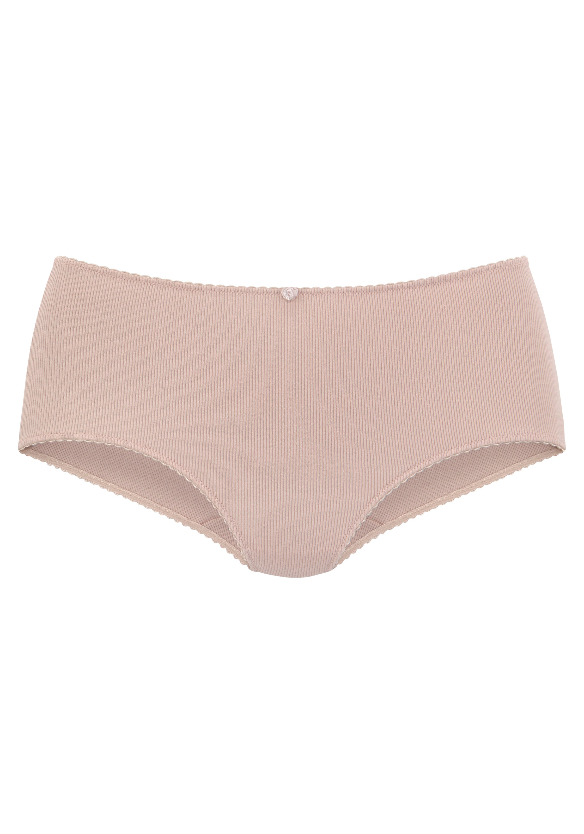 Vivance Taillenslip, (3er-Pack), aus weicher und elastischer Rippware, mit zartem Röschen vorn