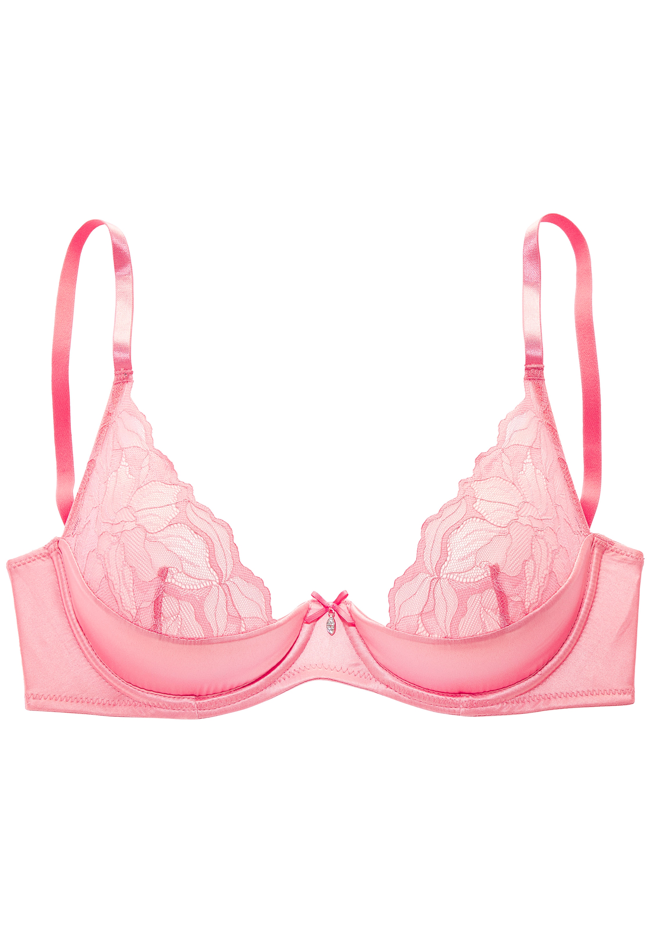 LASCANA Büstenhebe aus edlem Satin-Material mit dezent transparenter Spitze, sexy Dessous