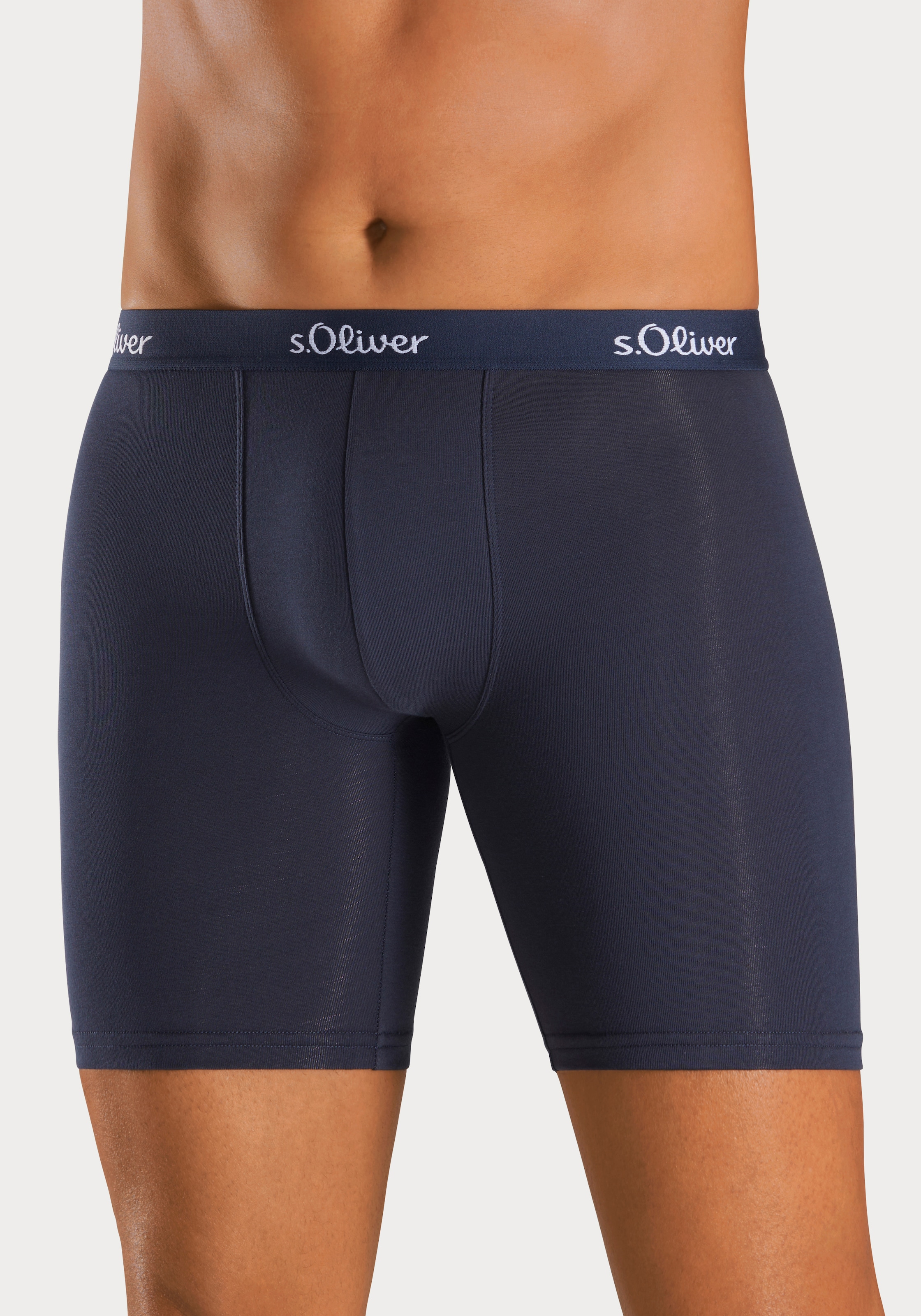 s.Oliver Boxer »Boxershorts für Herren«, (Packung, 3 St.), mit längerem Bein