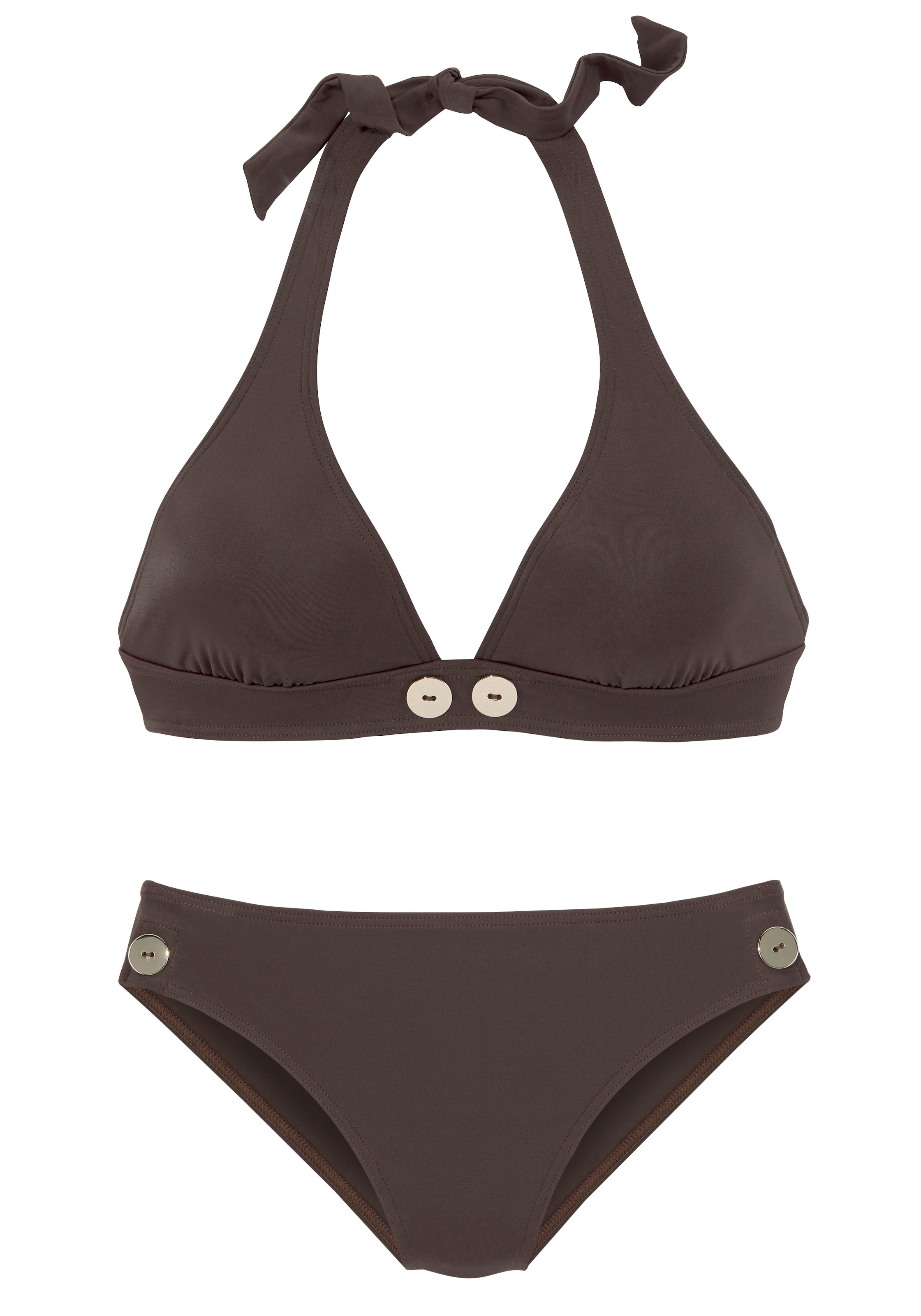 Vivance Triangel-Bikini, mit goldfarbenen Zierknöpfen