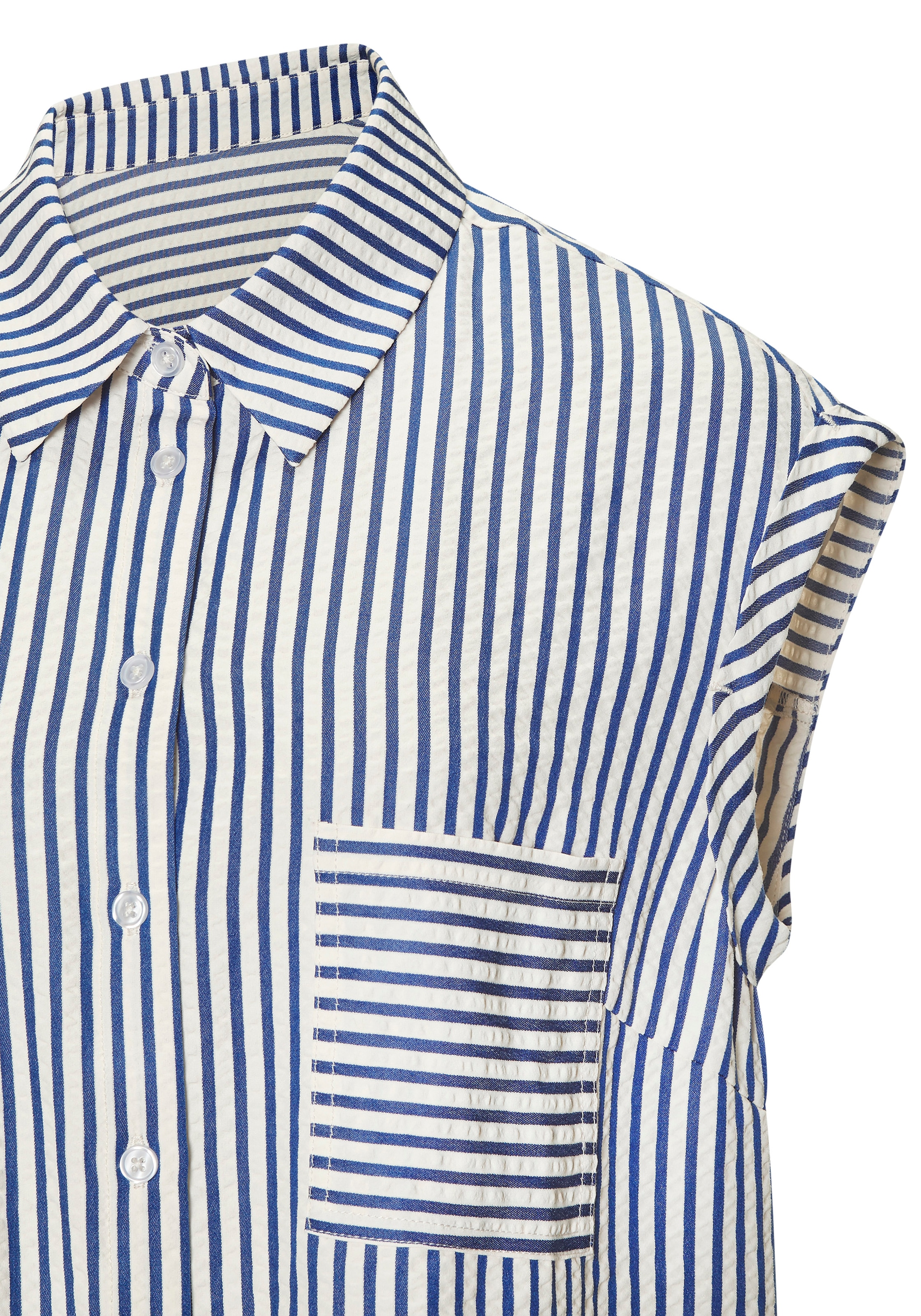 Vivance Kurzarmbluse aus bügelfreier Strukturware, Damenbluse mit Streifenmuster