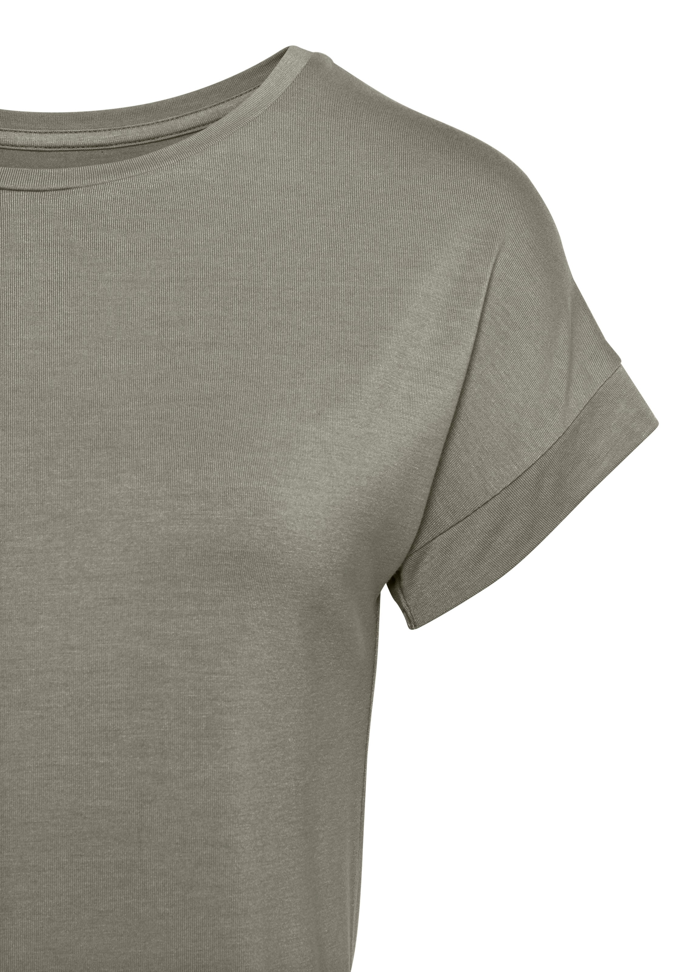 Vivance Kurzarmshirt »mit Gummizug im Bund«, (2er-Pack), aus weichem Viskose-Stretch