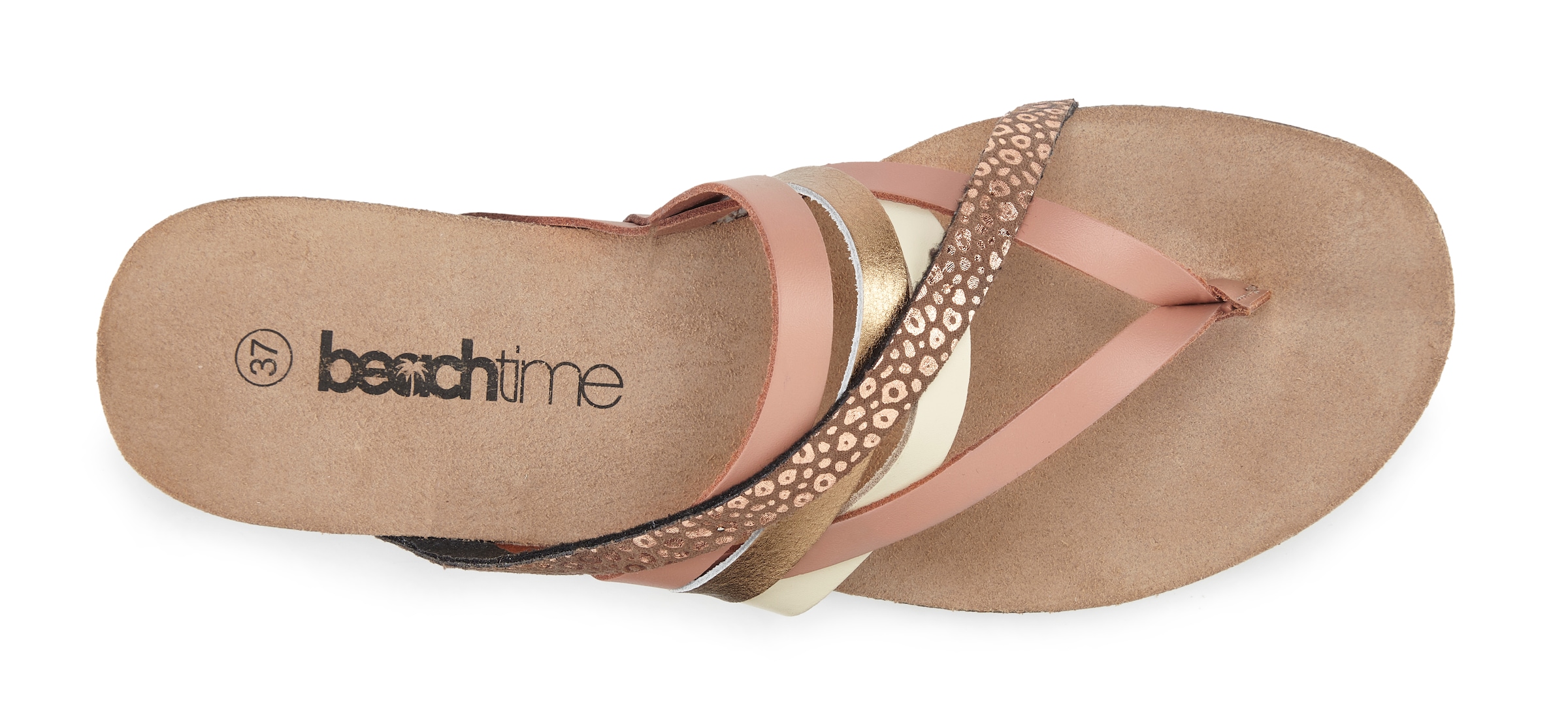 Beachtime Zehentrenner »Pantolette, Mule, Sommerschuh, Sandale, offener Schuh,«  aus Leder mit raffinierten Riemchen