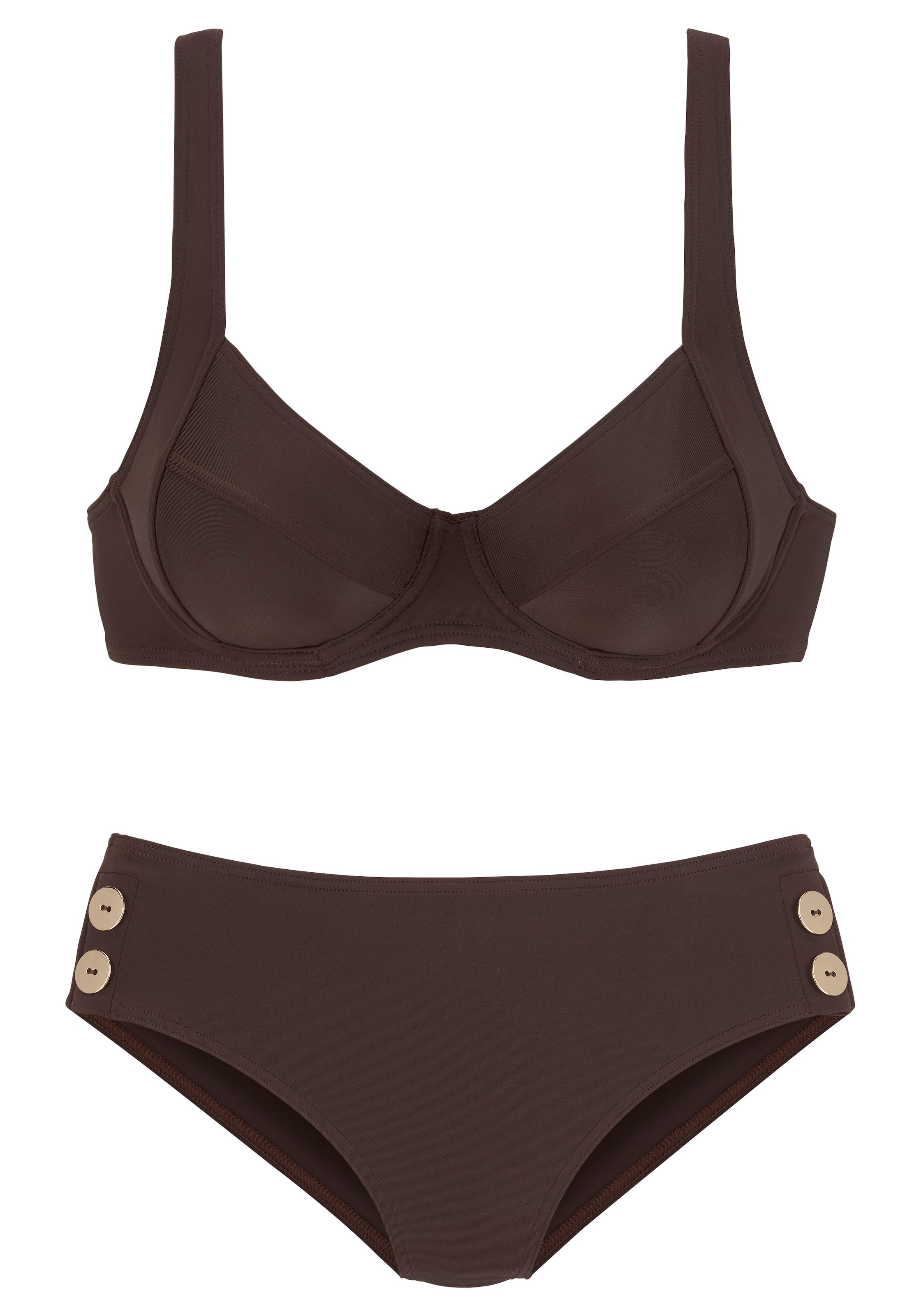 Vivance Bügel-Bikini, mit goldfarbenen Zierknöpfen