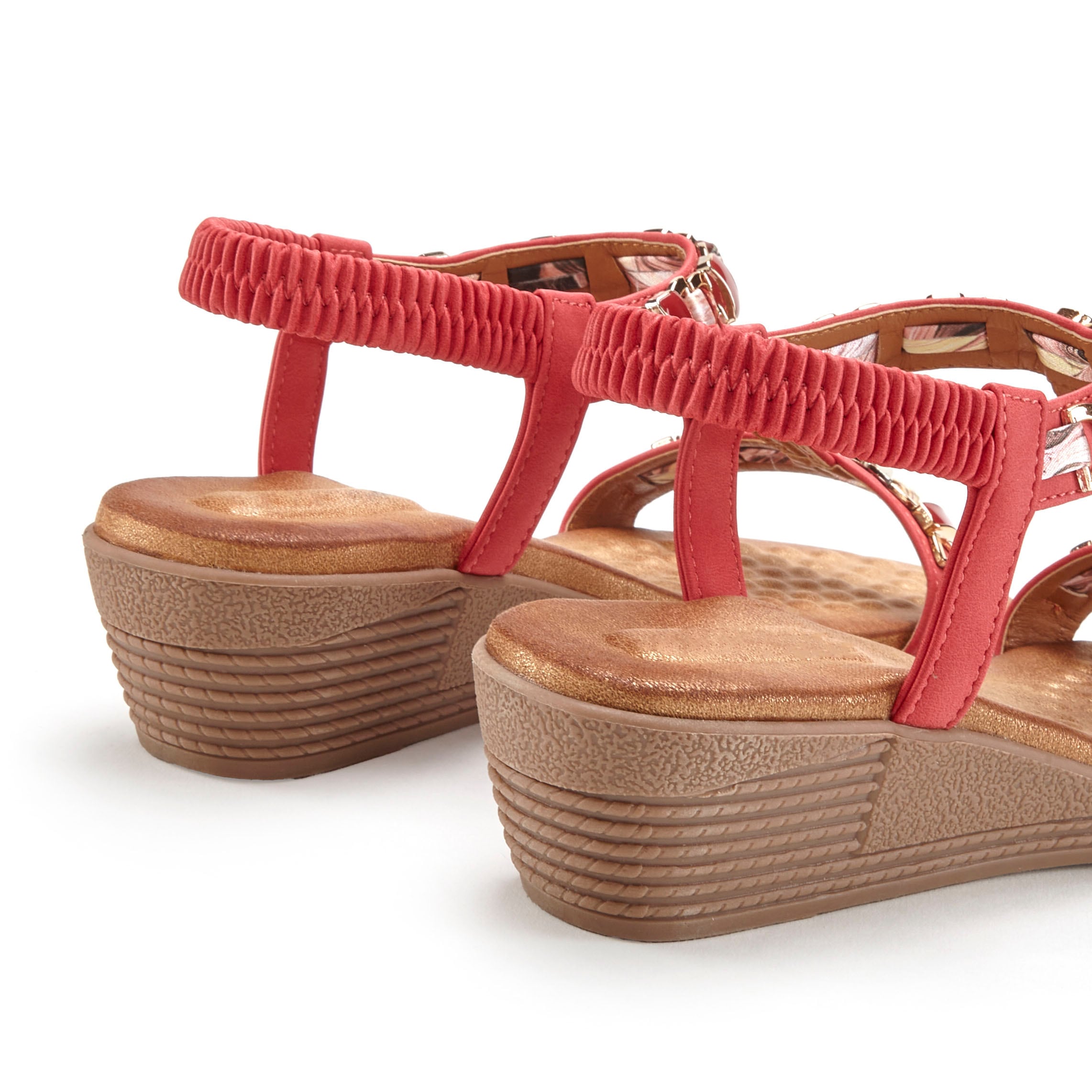 Vivance Sandalette »Sommerschuh«, Sandale, Sommerschuh mit Keilabsatz und elastischen Riemchen