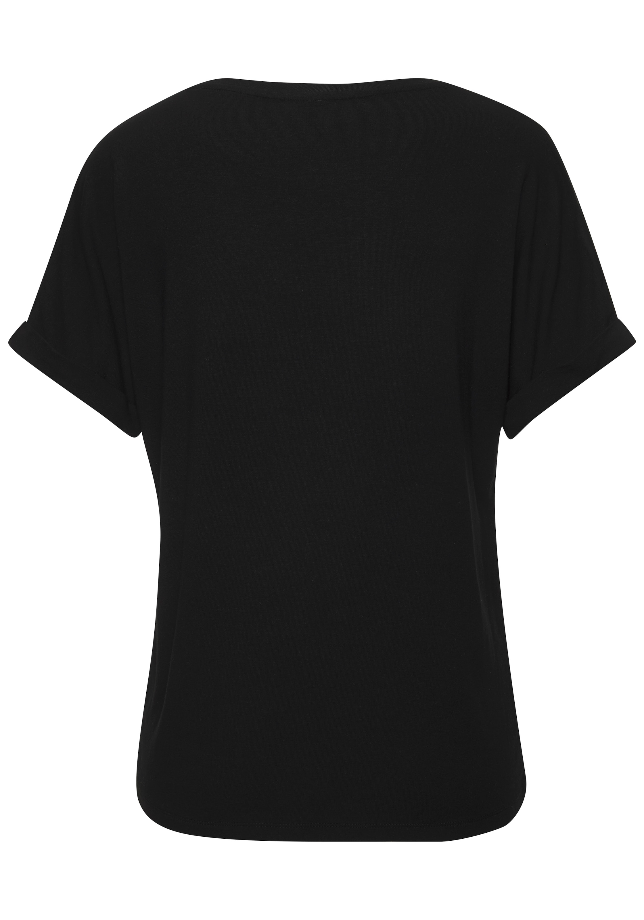 LASCANA T-Shirt »mit appliziertem Blumen-Design vorn« aus hochwertiger Viskose-Qualität