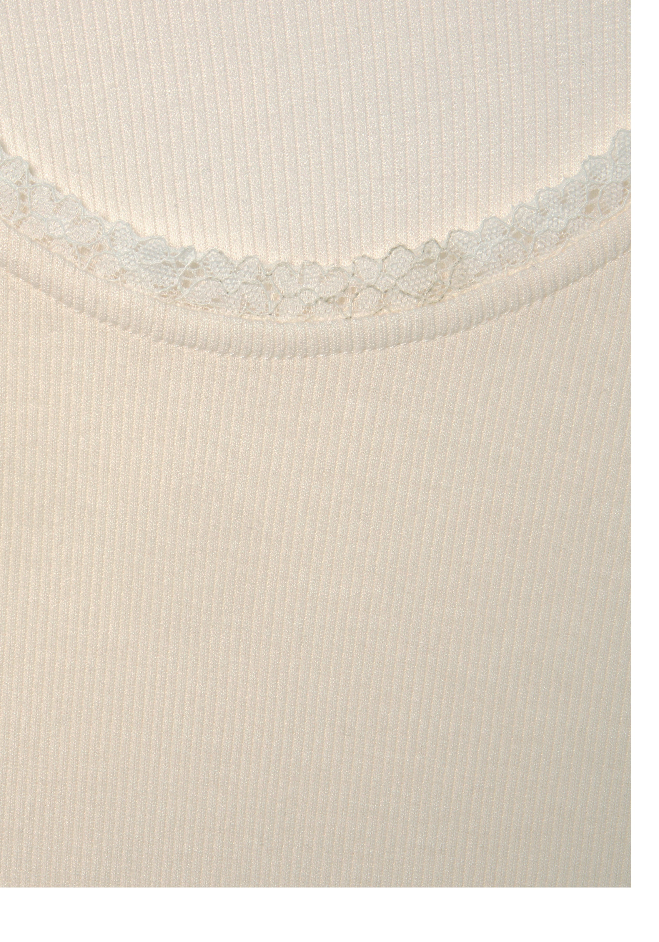LASCANA Langarmshirt »mit zarter Spitze am Ausschnitt«, aus weicher Viskose-Ripp-Qualität