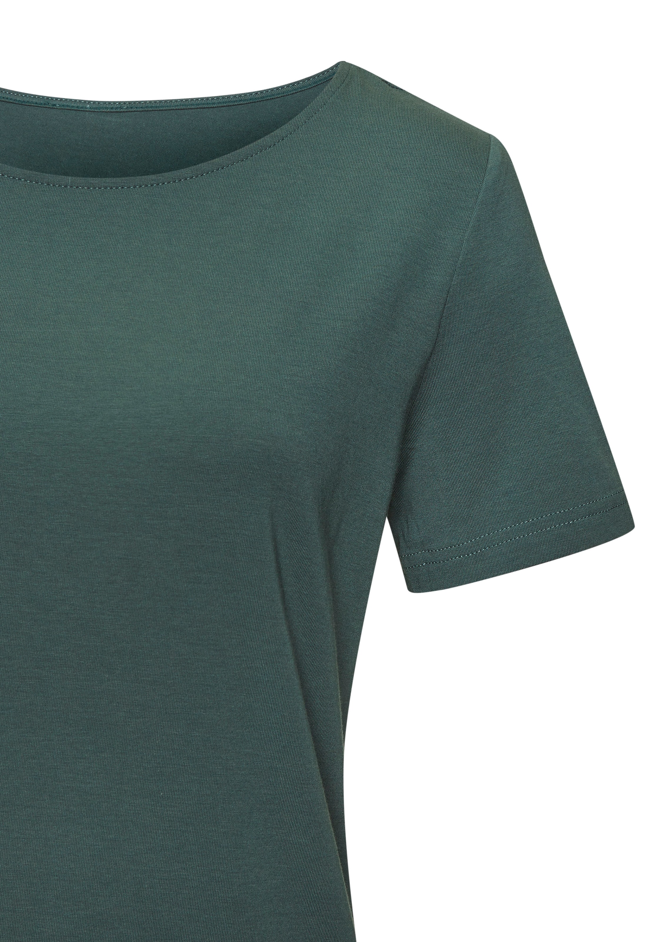 LASCANA T-Shirt »mit Rundhals-Ausschnitt«, (2er-Pack), aus elastischer Baumwoll-Modal-Qualität