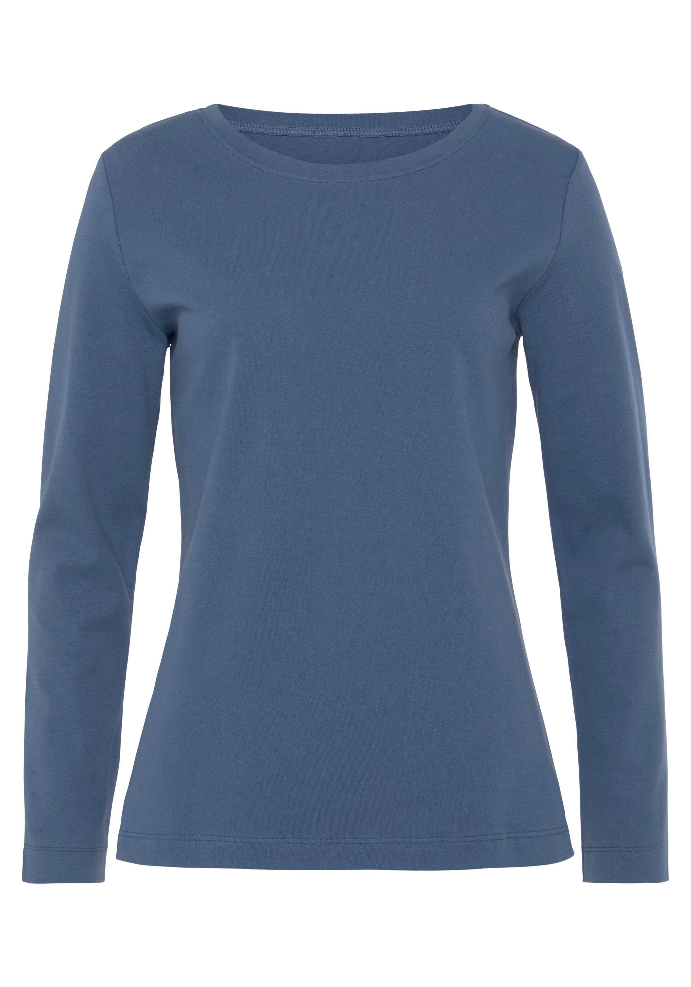Vivance Langarmshirt »aus reiner Baumwolle«, (2er-Pack), aus leicht wärmender Interlock-Qualität