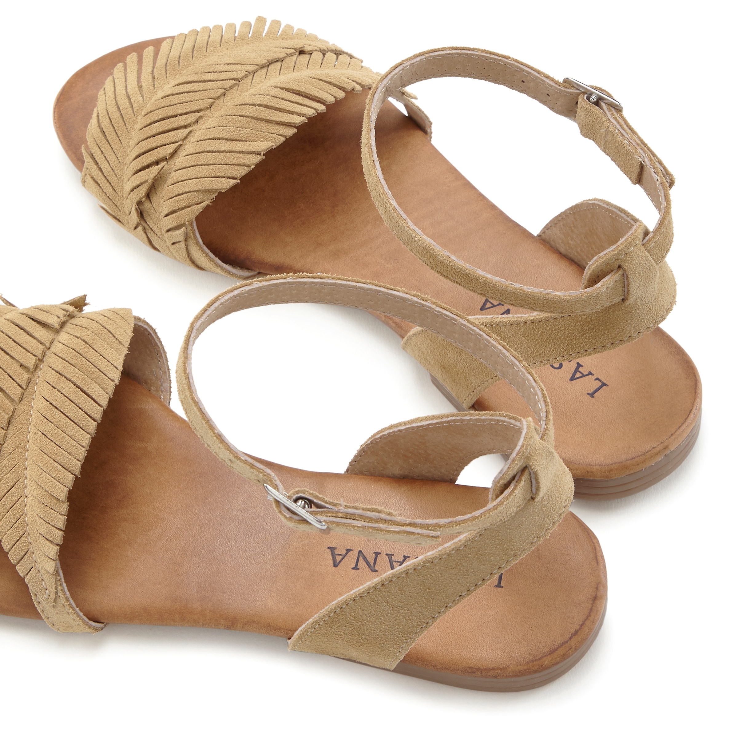 LASCANA Sandale »Sommerschuh«, Sandalette, Sommerschuh aus Leder mit modischen Fransen