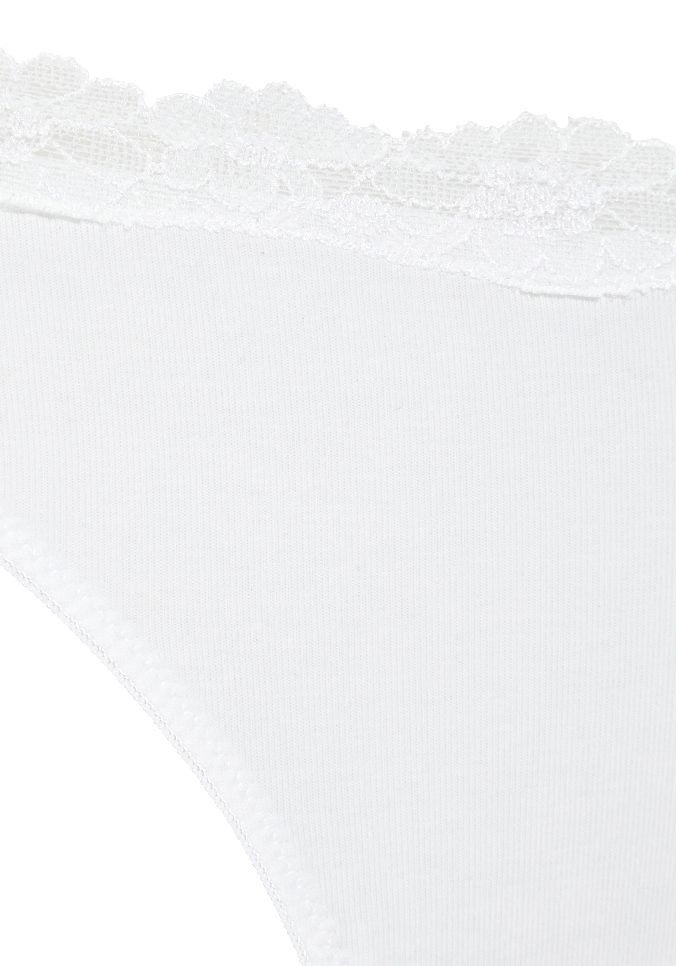 LASCANA String 3er-Pack,  aus elastischer Baumwolle mit zarter Spitze