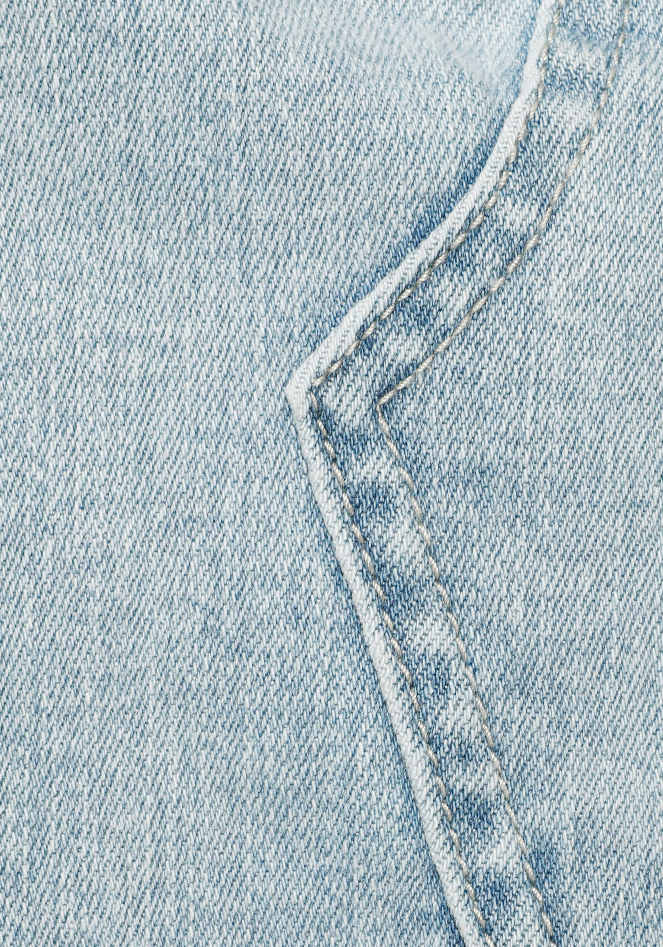 Buffalo Jeansrock, in kurzer Form mit Fransensaum, Minirock aus bequemem Baumwoll-Stretch