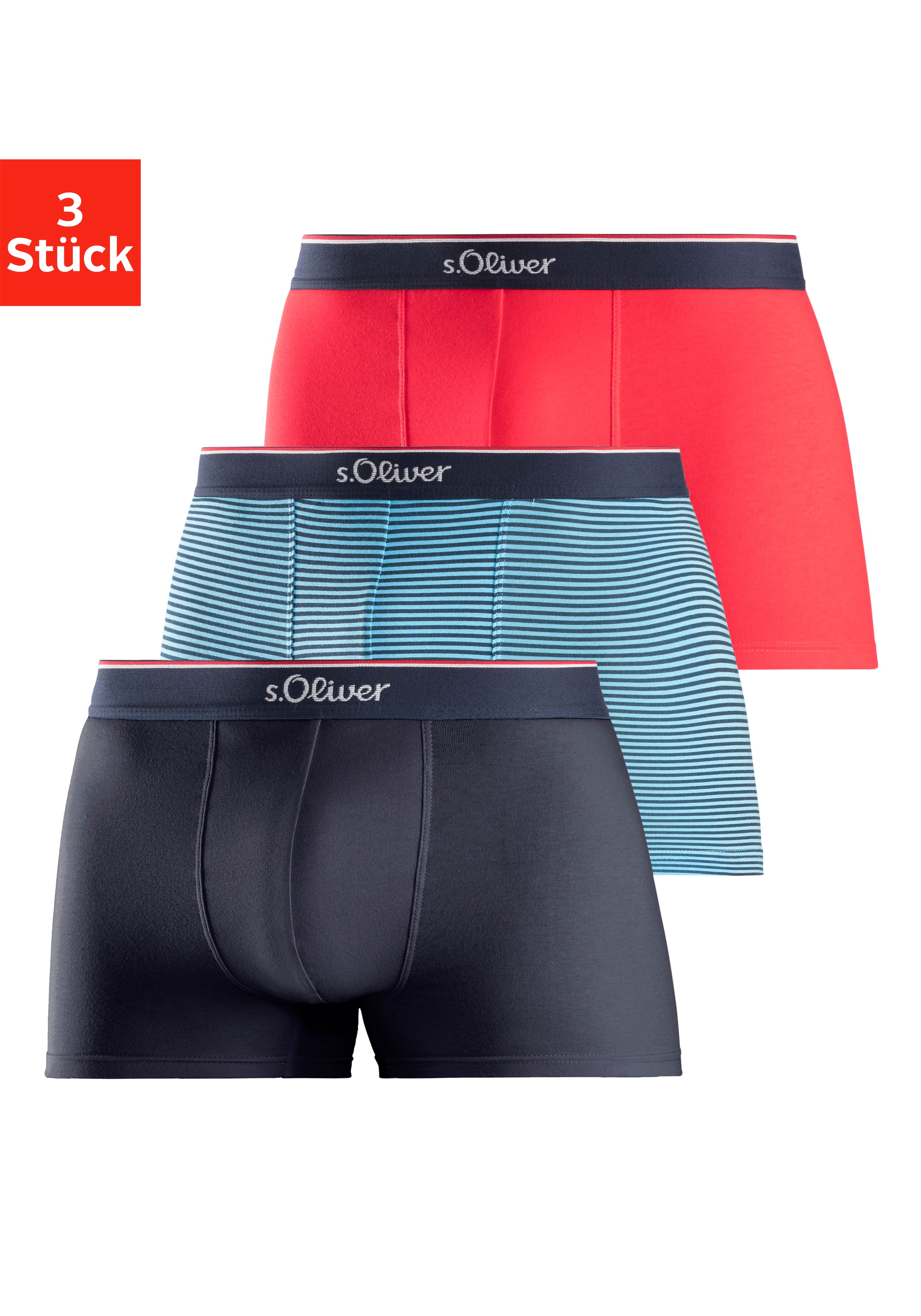 s.Oliver Boxer, (Packung, 3 St.), in modischen Designs