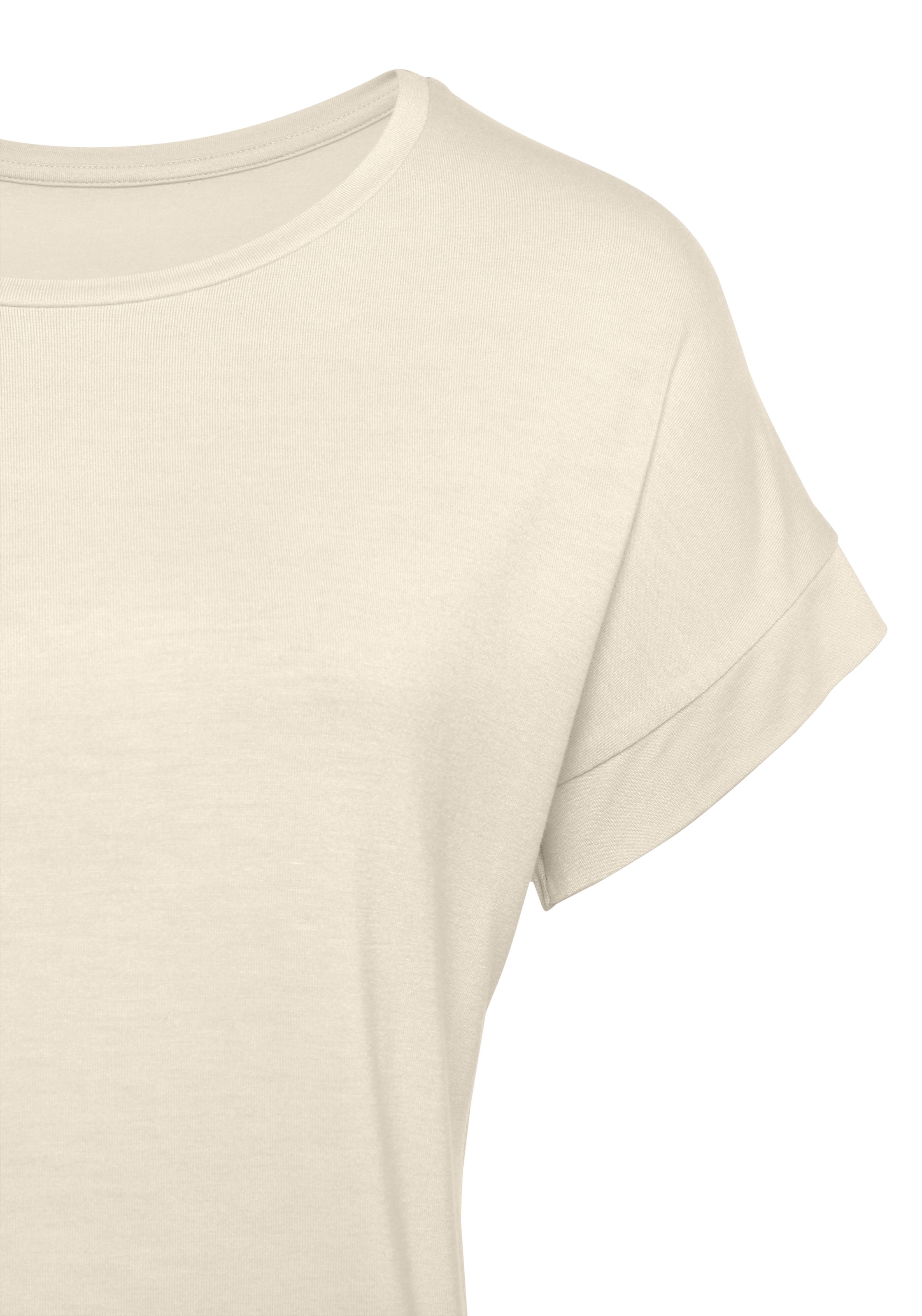 Vivance Kurzarmshirt »mit Gummizug im Bund«, aus weichem Viskose-Stretch