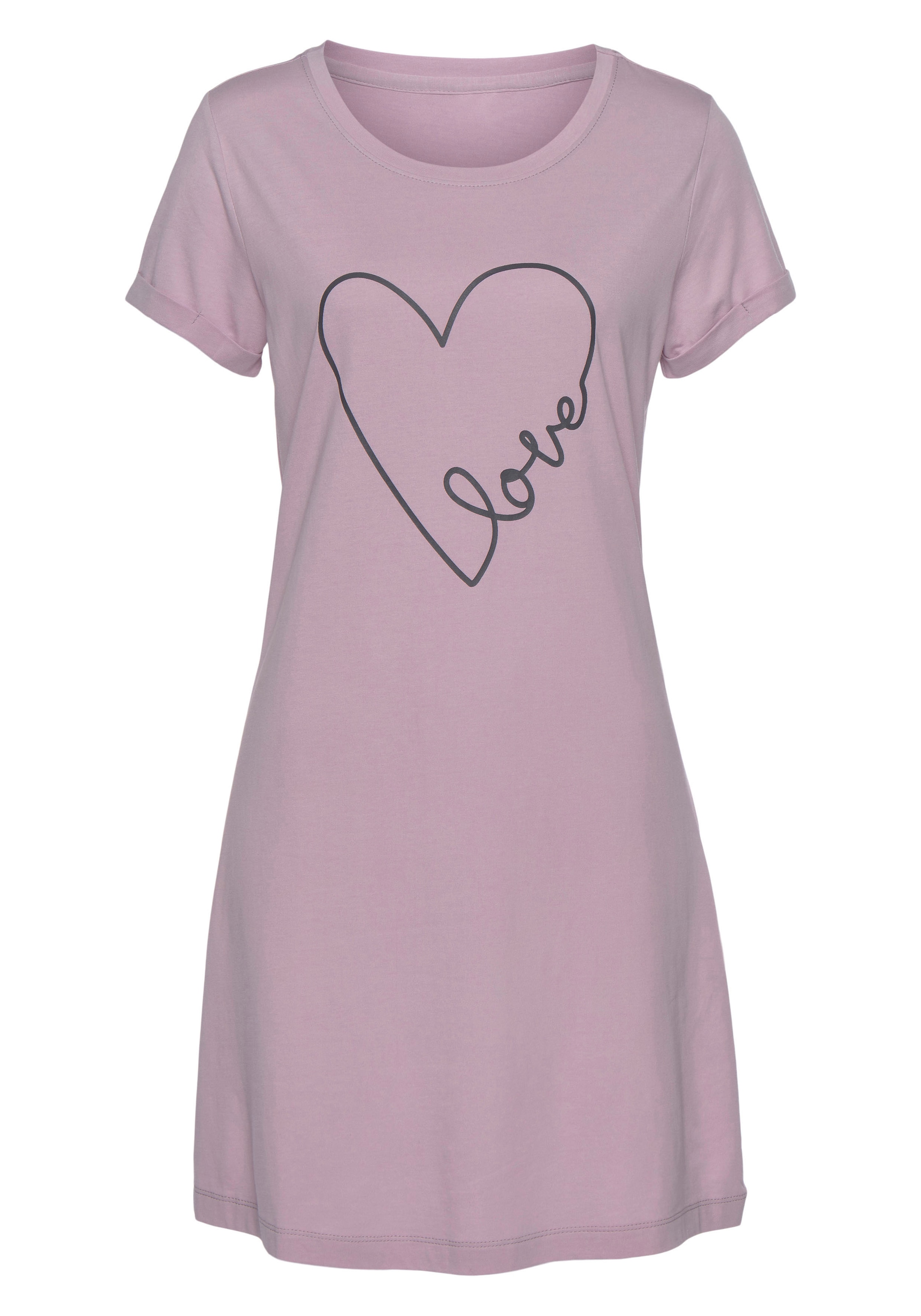 Vivance Dreams Bigshirt, mit Herzchendruck