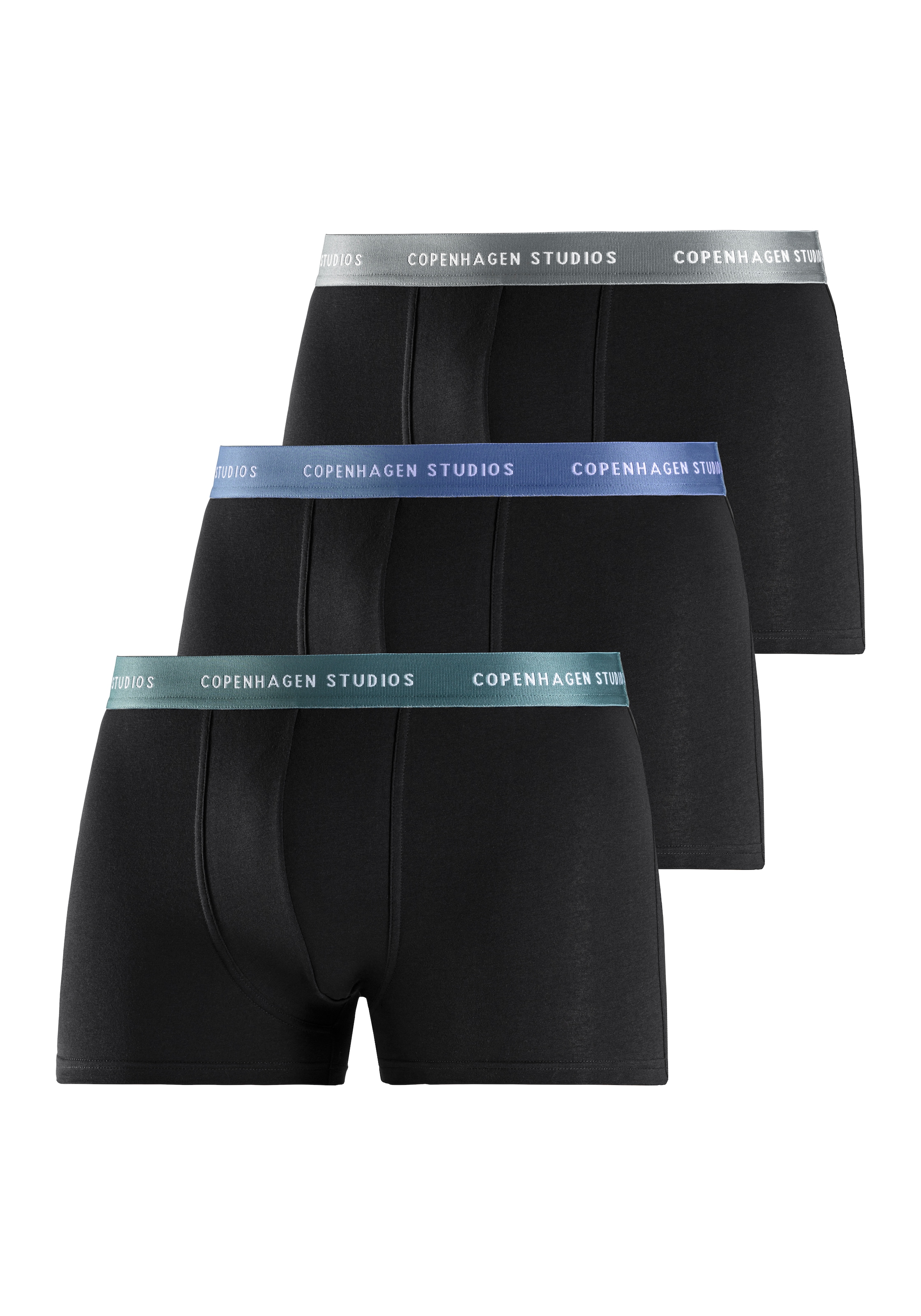 Copenhagen Studios Boxer »Boxershorts für Herren«, (3 St.), mit farbigem Logo-Bund