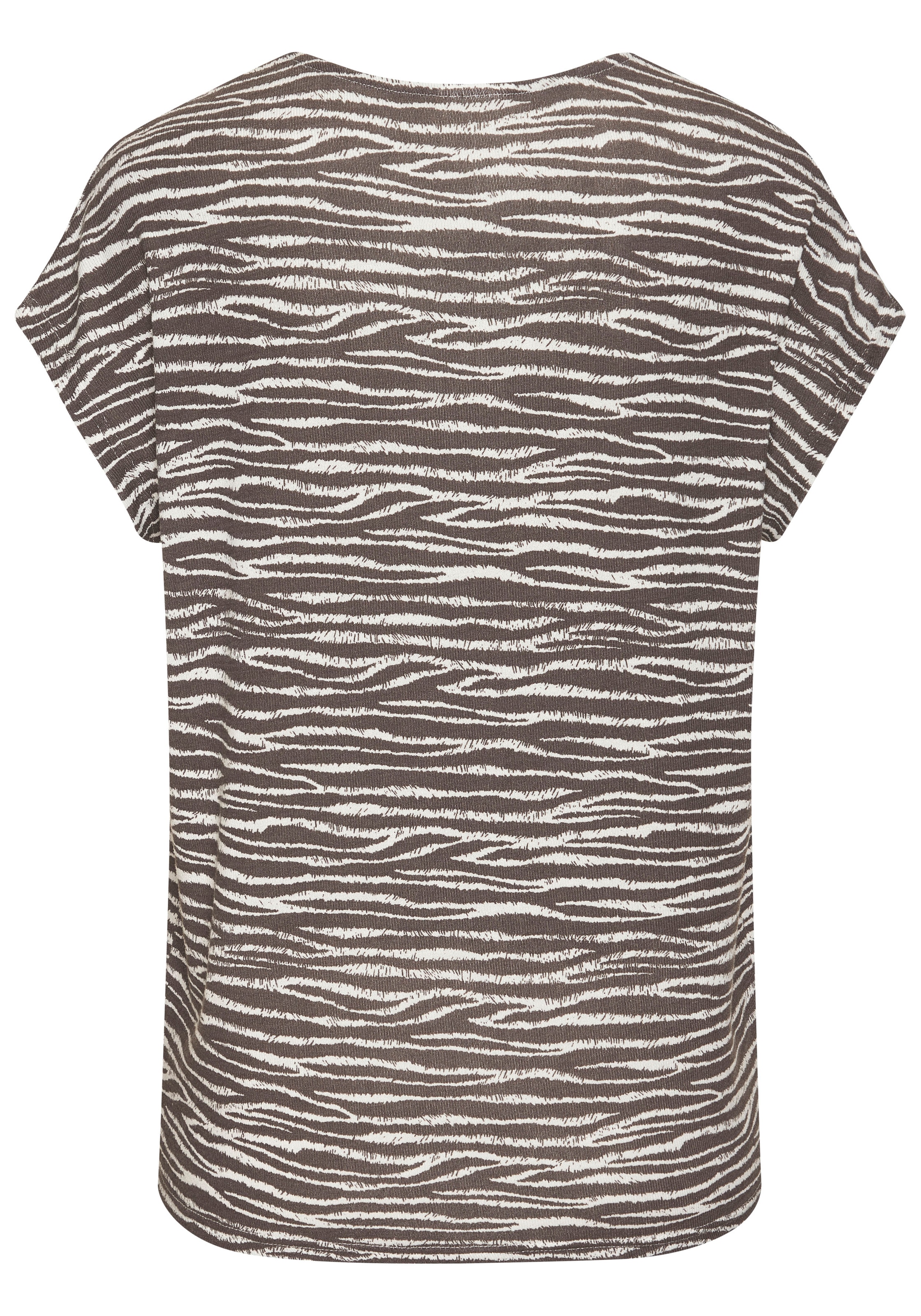 LASCANA Kurzarmshirt »mit modischem Zebra-Muster«, aus weichem Viskose-Strick