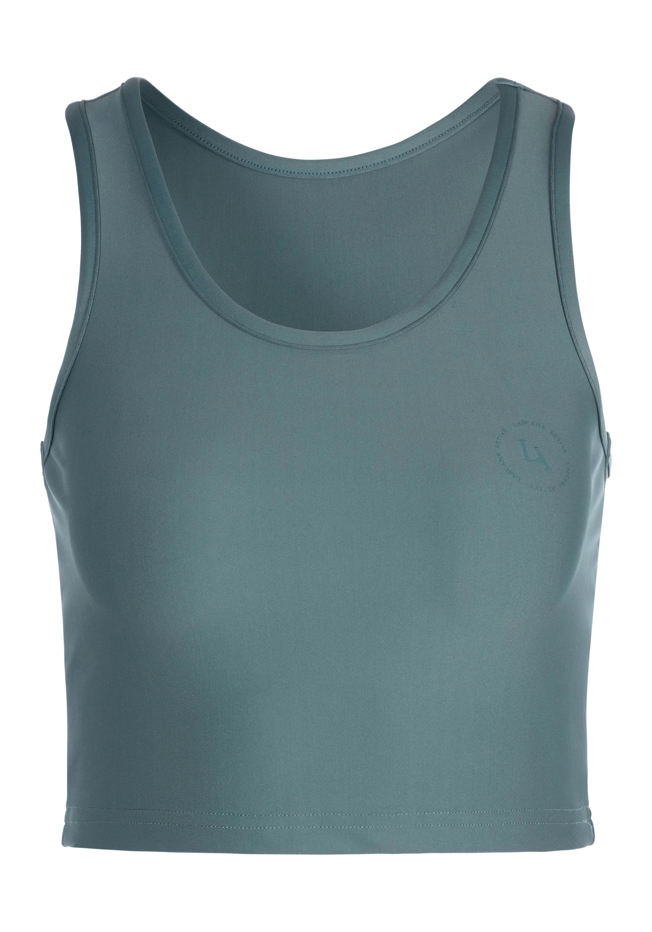 LASCANA ACTIVE Crop-Top, Sporttop mit Ringerrücken und Logodruck