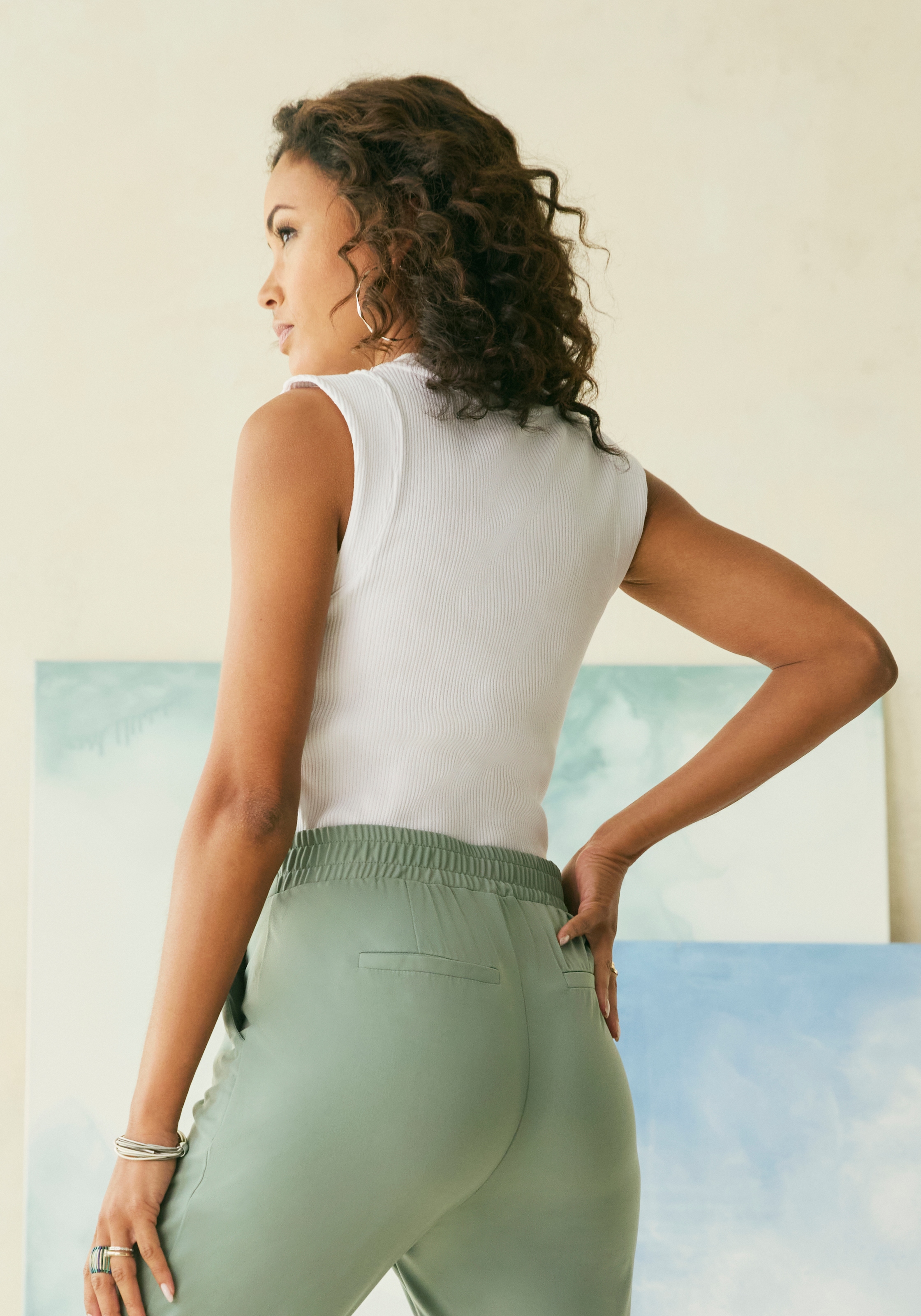 LASCANA Ripptanktop, mit breiten Trägern, figurbetonte Passform