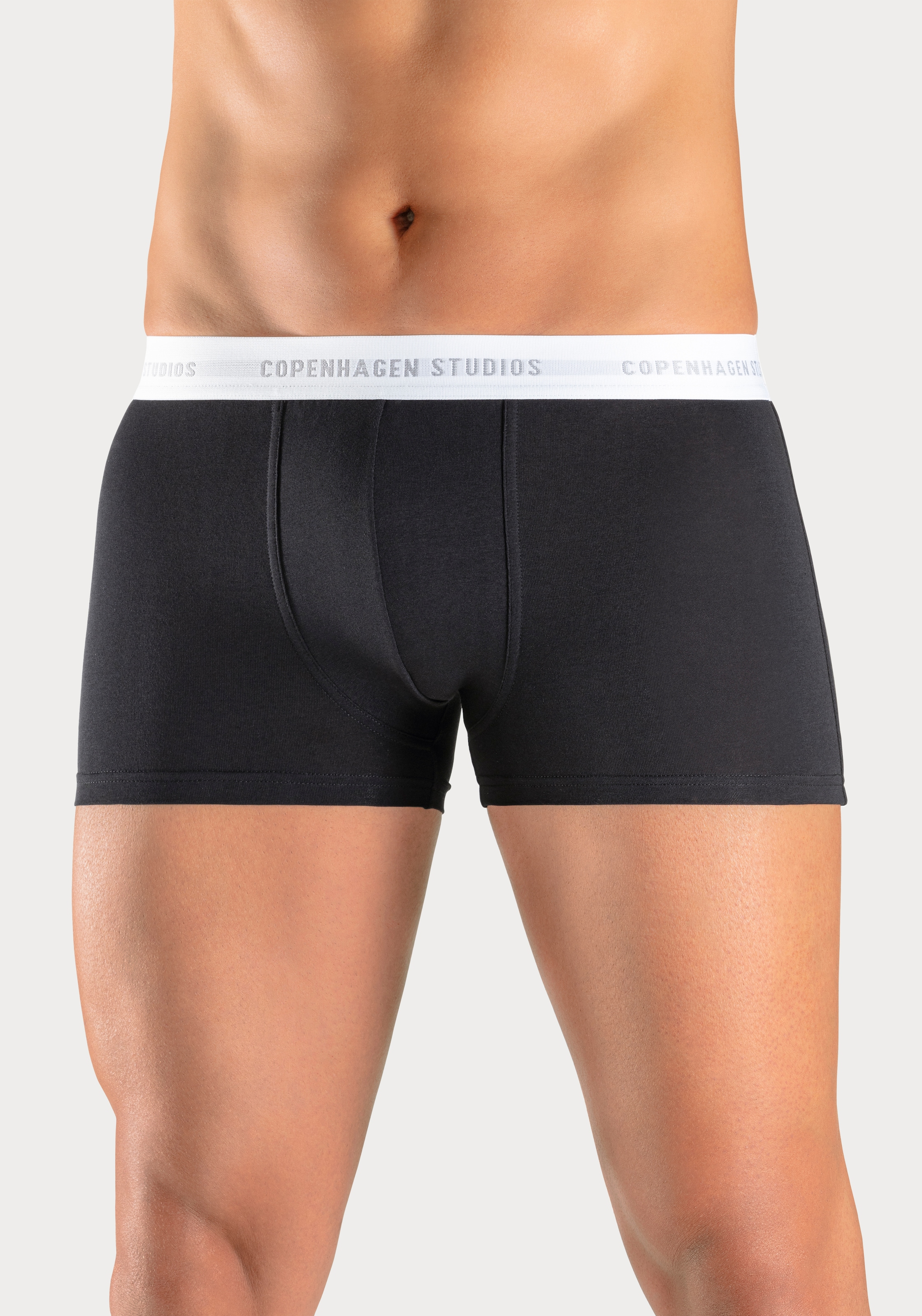 Copenhagen Studios Boxer »Boxershorts für Herren«, (Packung, 3 St., 3er Pack), mit weißem Logo-Bund