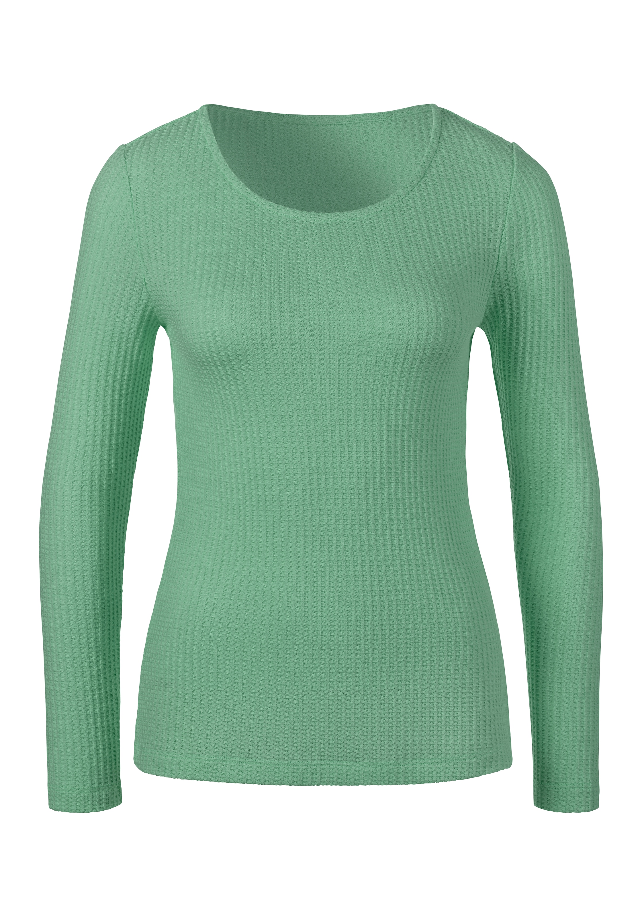 LASCANA Langarmshirt »in modischer Piqué-Optik«, (2er-Pack), aus pflegeleichter Qualität mit Viskose