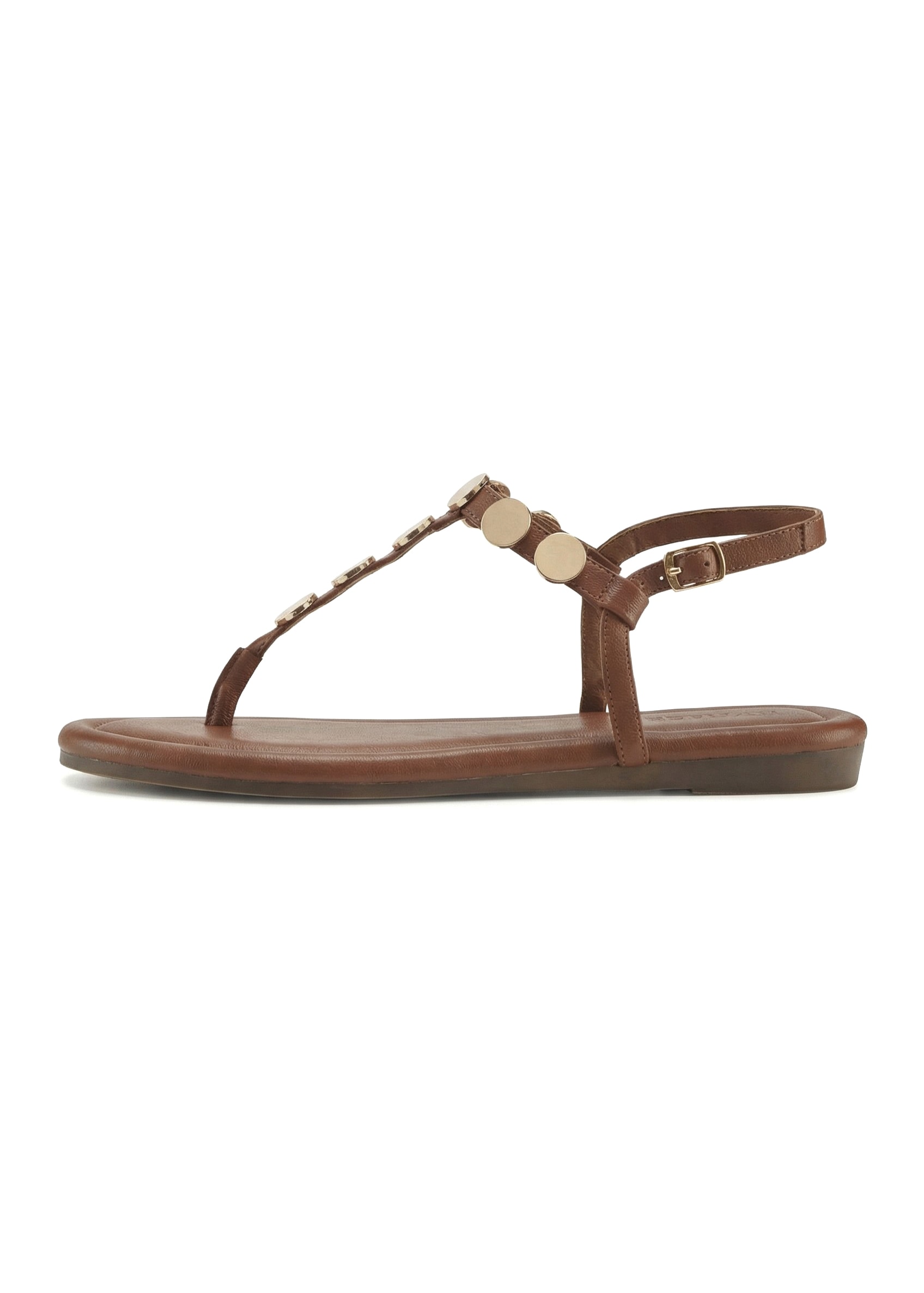 Vivance Sandale »Sommerschuh, offener Schuh, Sandalette,«  mit goldfarbenen Schmuckelementen VEGAN