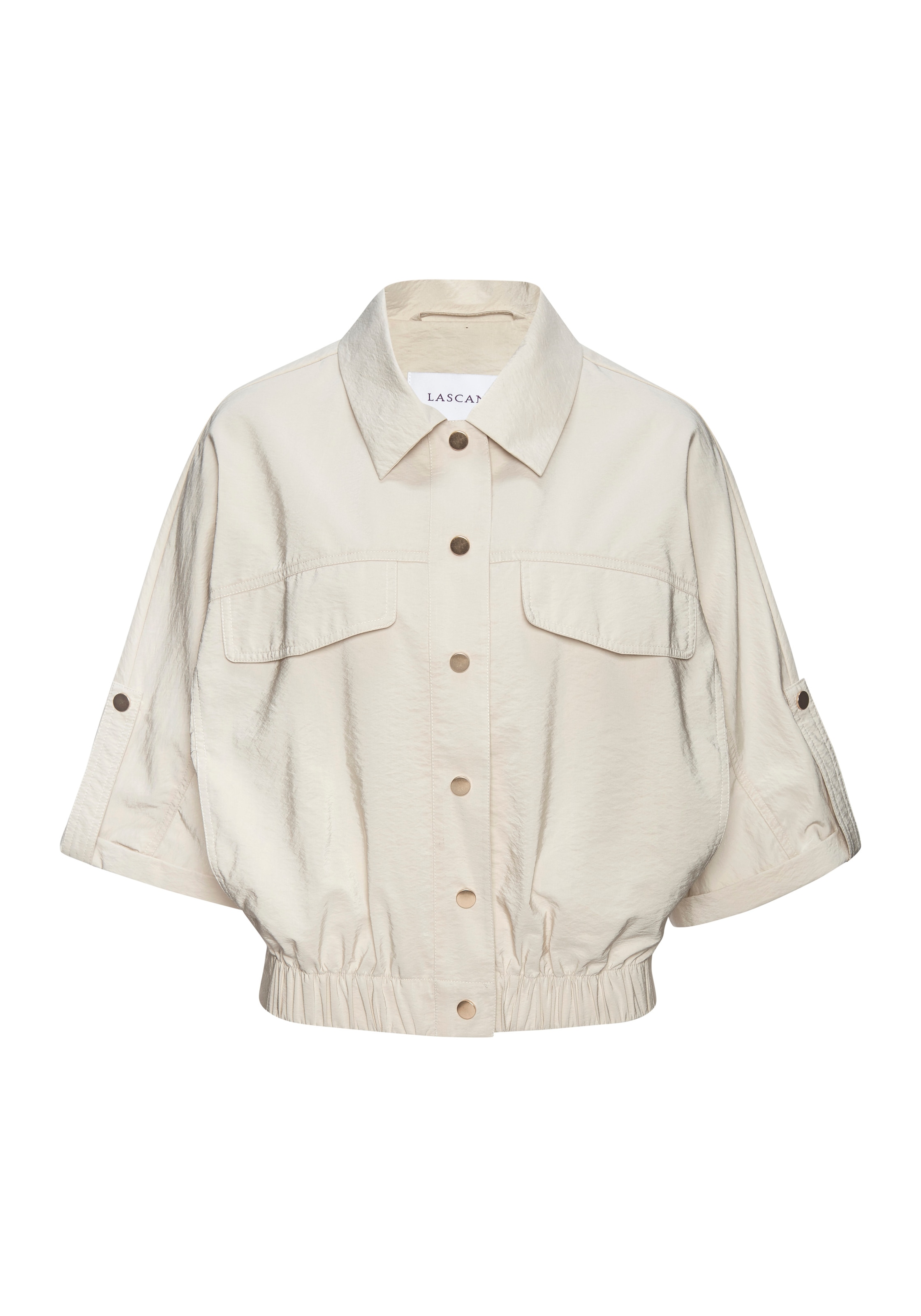 LASCANA Blouson »aus leichter Webware mit 3/4-Ärmeln« Sommerjacke, leichte Übergangsjacke, Safarijacke, kurze Blousonjacke