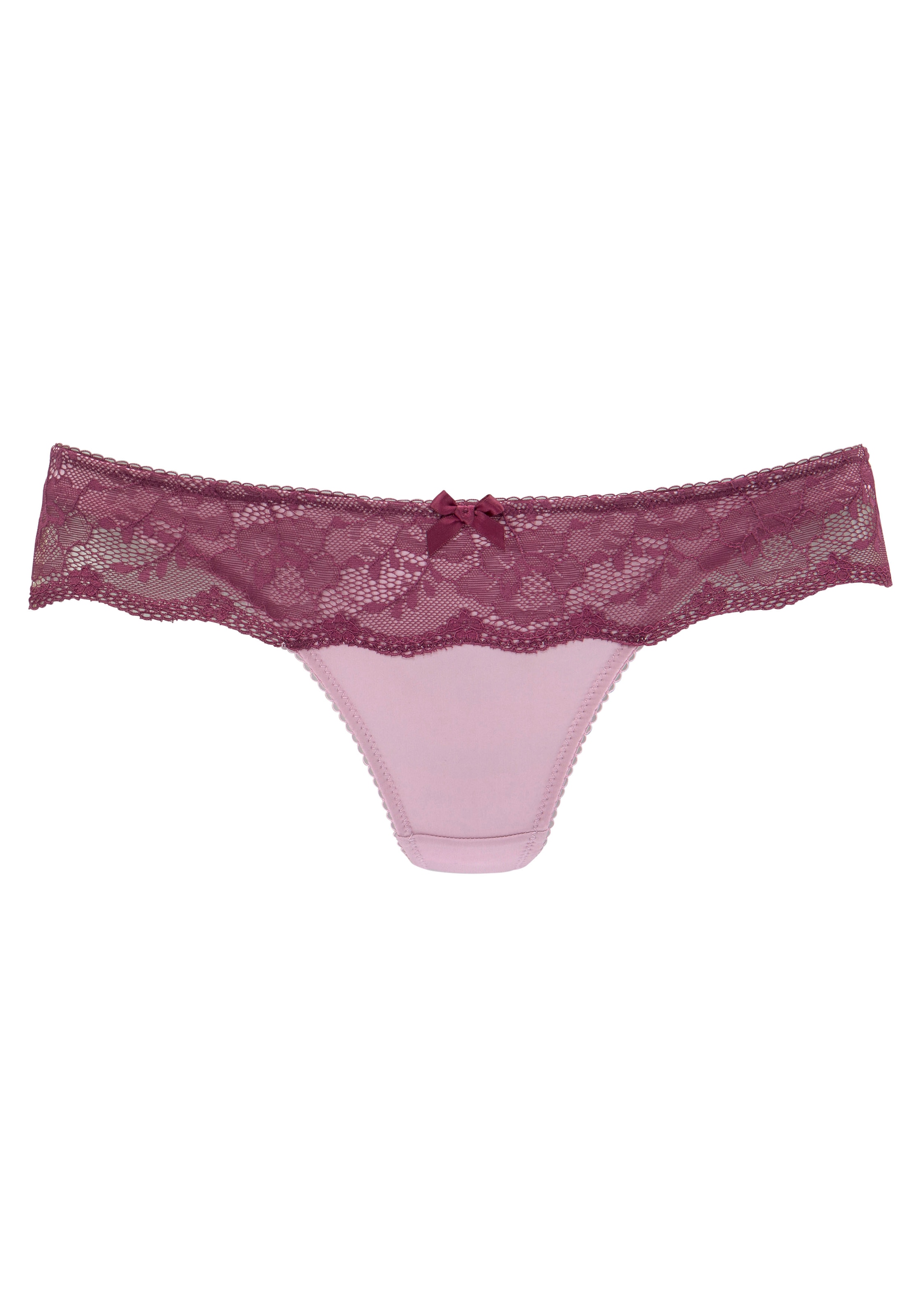 LASCANA String, mit breitem Bund aus blumiger Spitze, Dessous