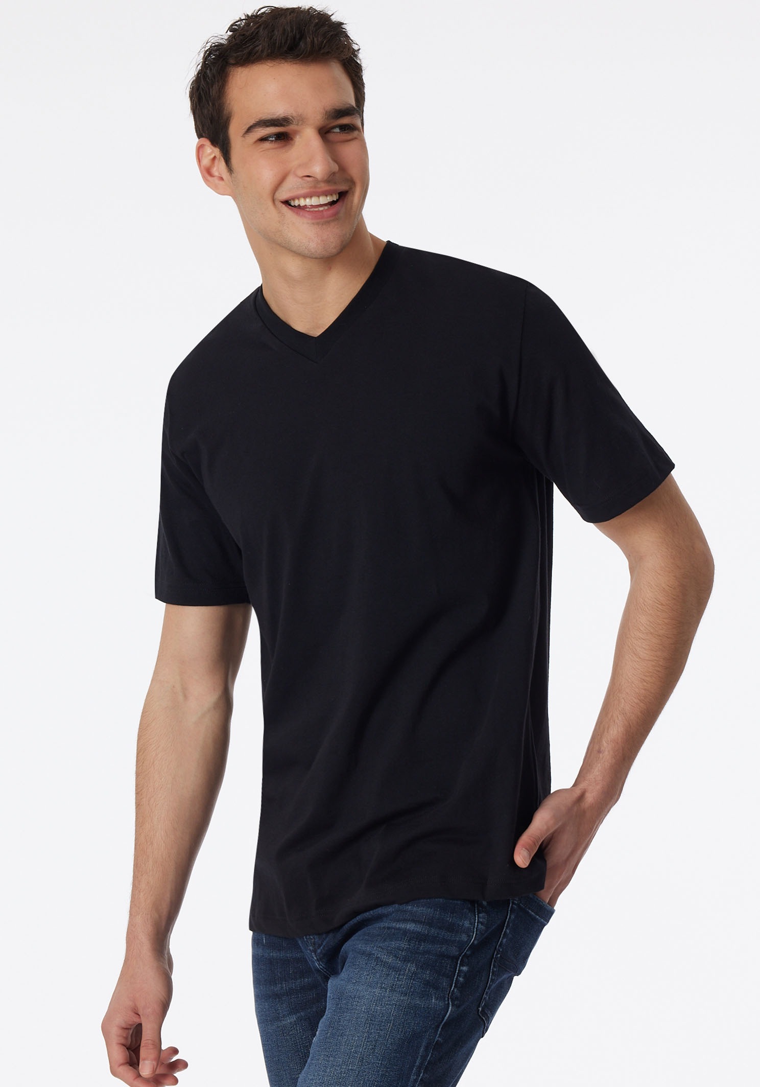 Schiesser V-Shirt »Essentials« 2er-Pack,  mit V-Ausschnitt