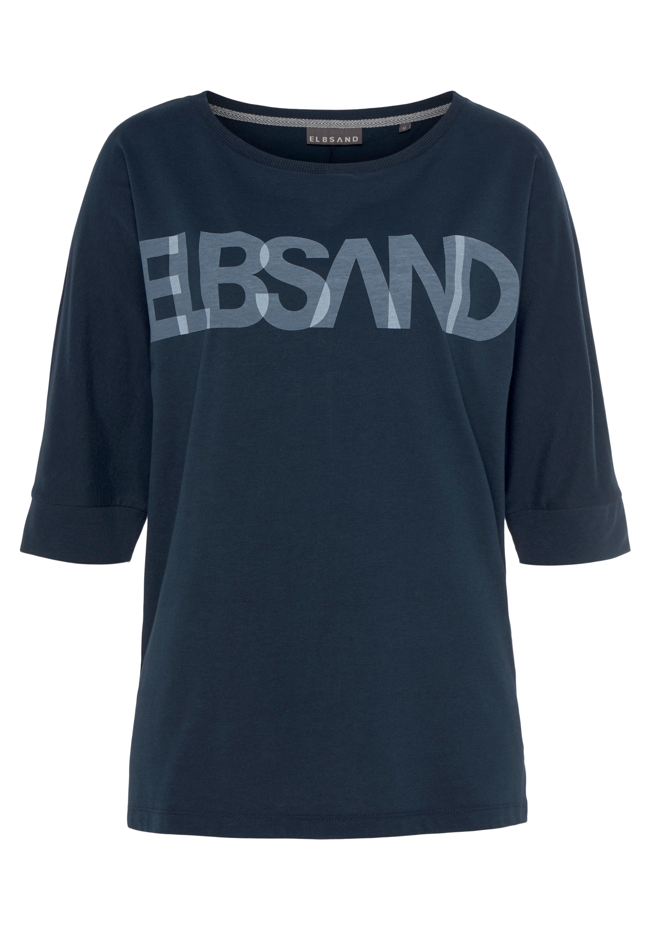 Elbsand 3/4-Arm-Shirt, mit Logodruck, Baumwoll-Mix, lockere Passform
