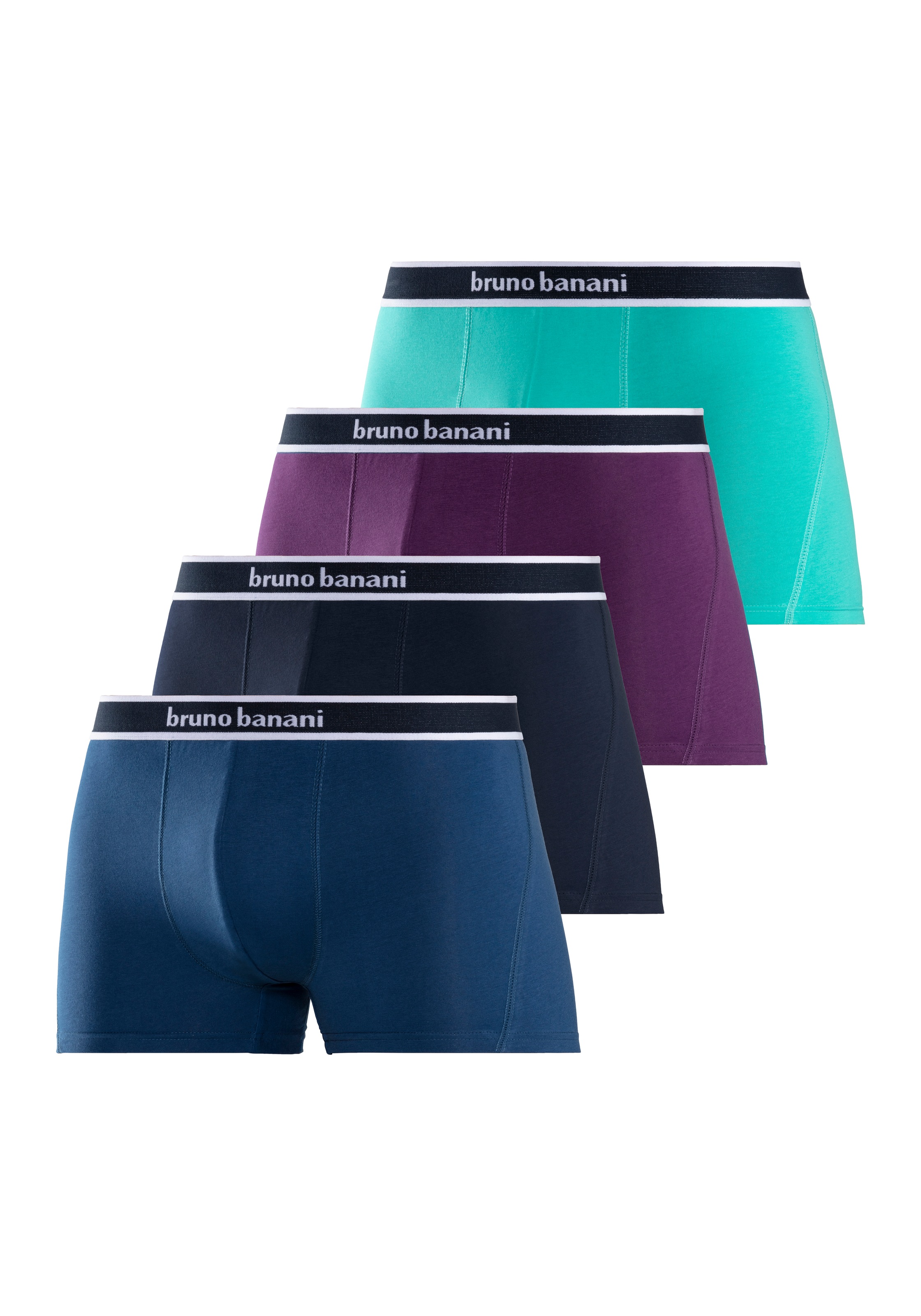 Bruno Banani Boxer »Boxershorts für Herren«, (4er Pack), mit Steifen und Logo im Bund