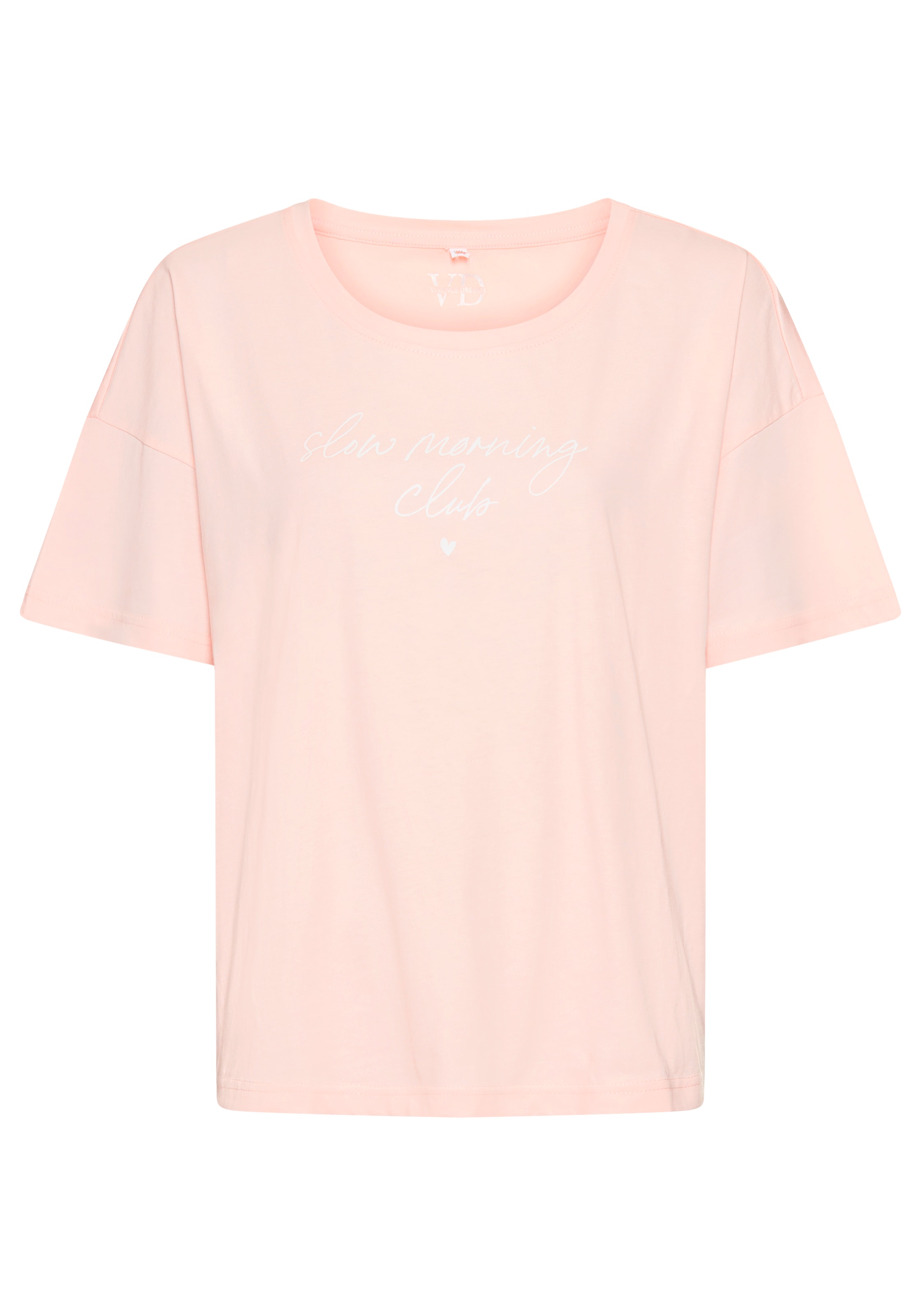 Vivance Dreams Pyjamaoberteil mit frontalem Schriftzug