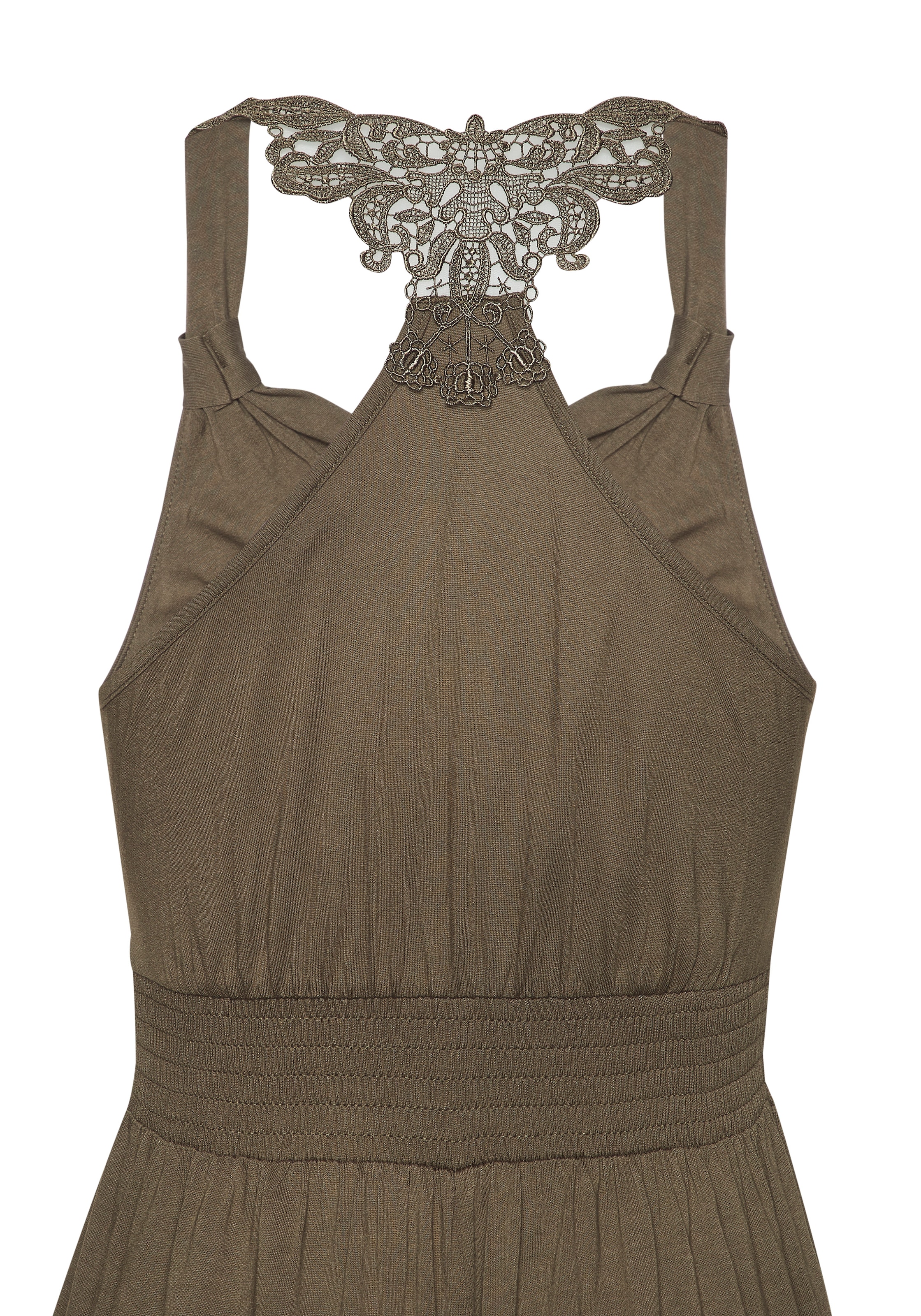 LASCANA Maxikleid mit Häkel-Detail am Rücken, Sommerkleid