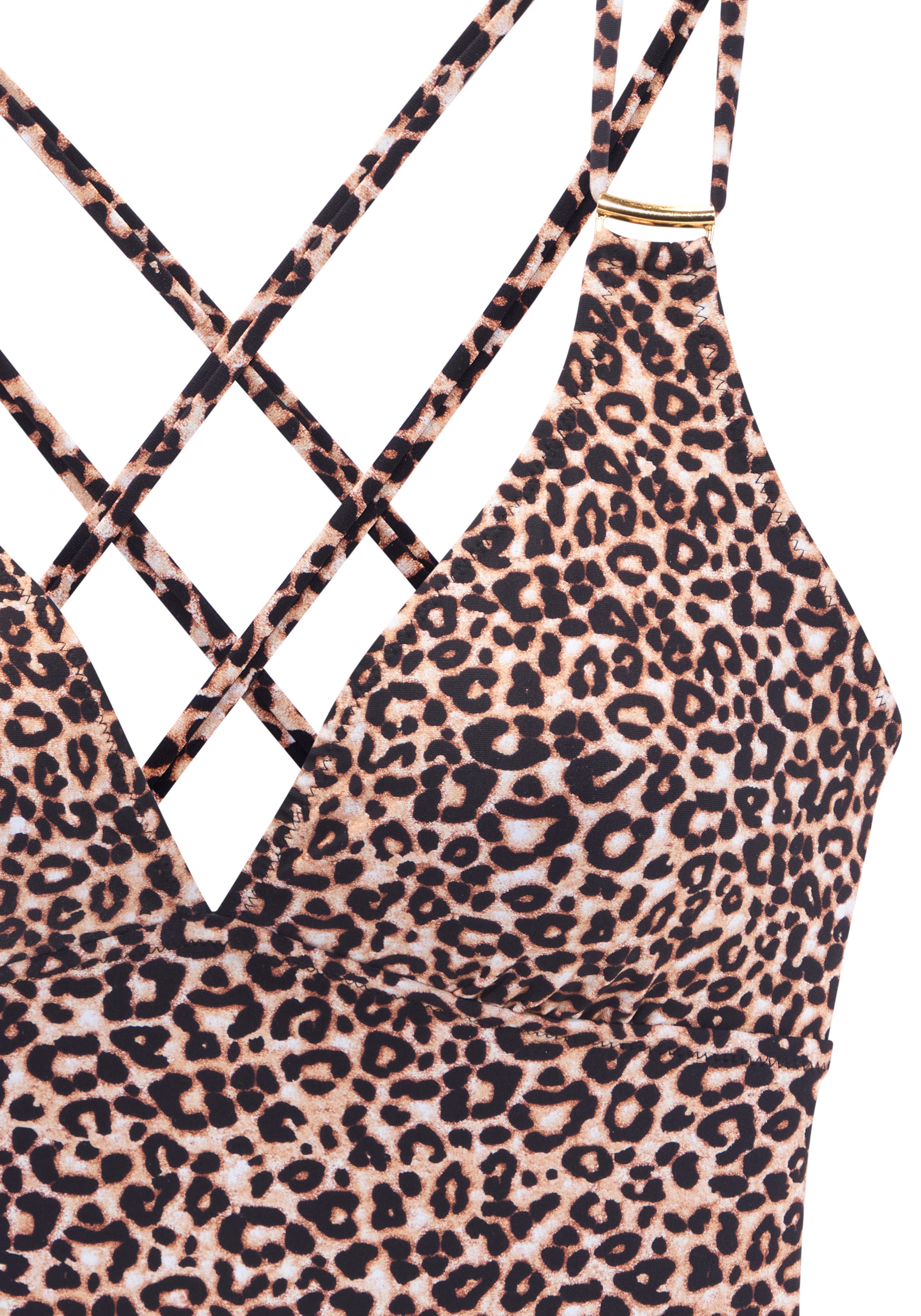 LASCANA Badeanzug mit goldfarbigen Details