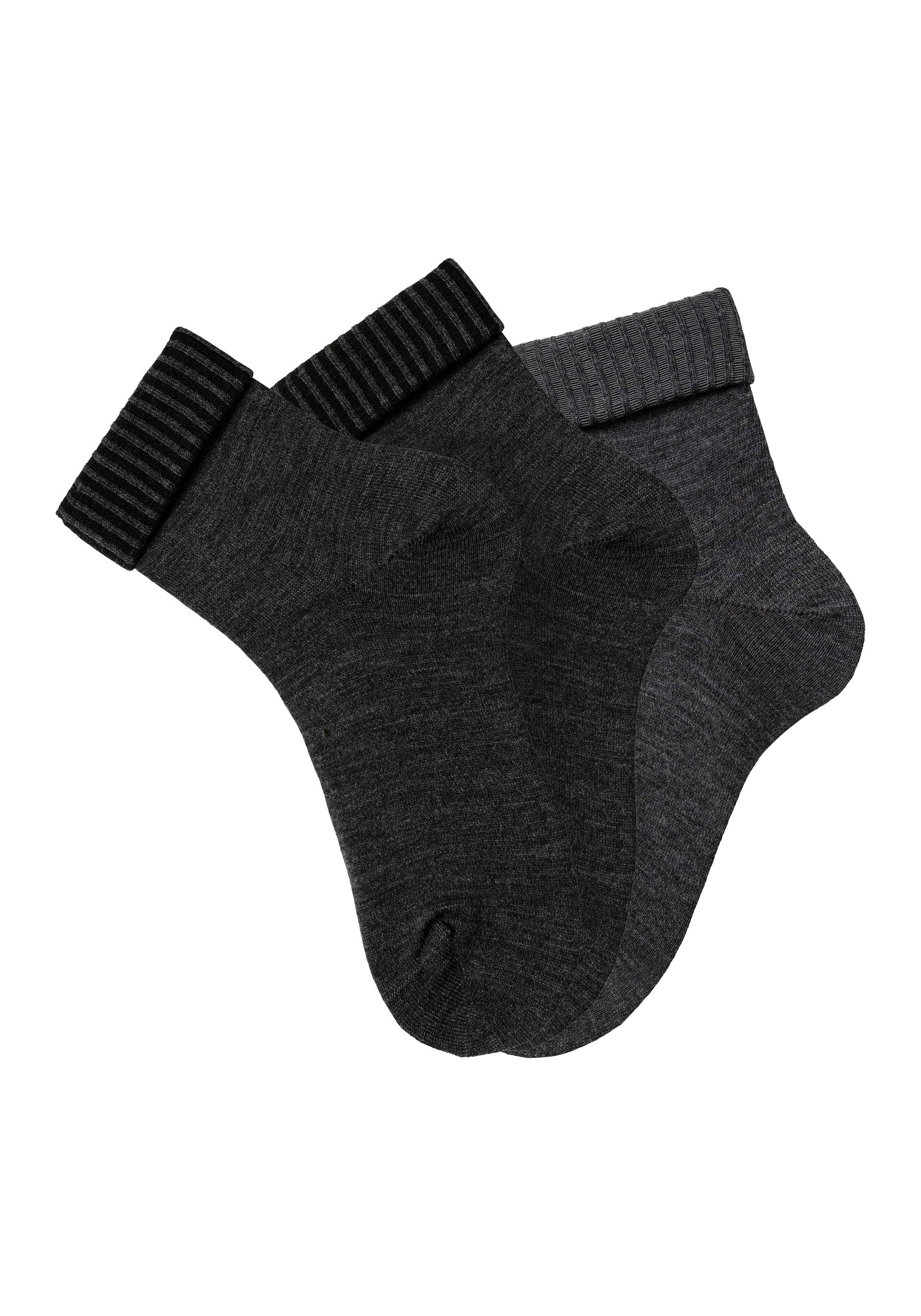 Lavana Umschlagsocken, (Packung, 3 Paar), fein gestrickt mit 53% Wolle
