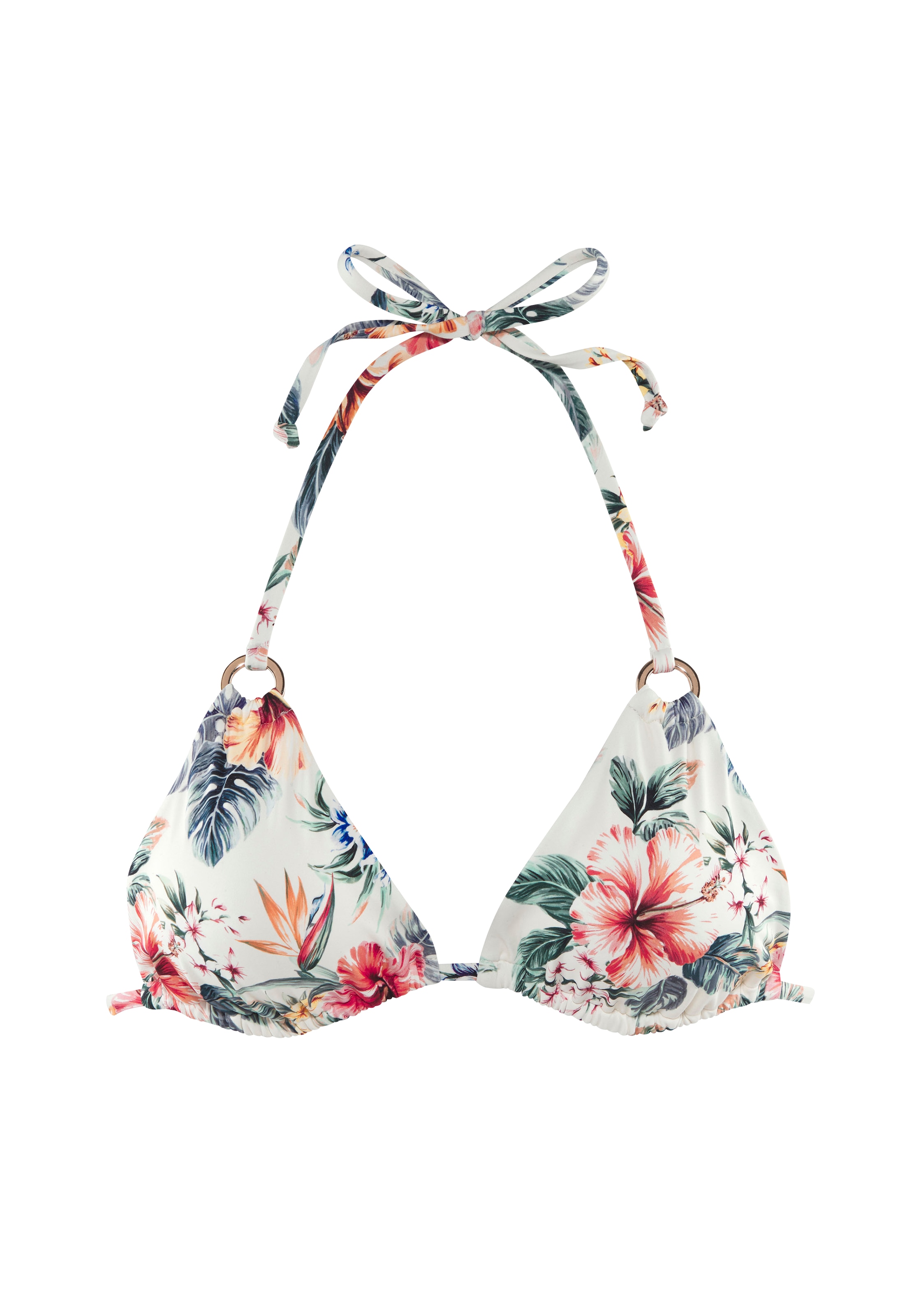 LASCANA Triangel-Bikini-Top »Salsa«, Goldfarbene Zierringe