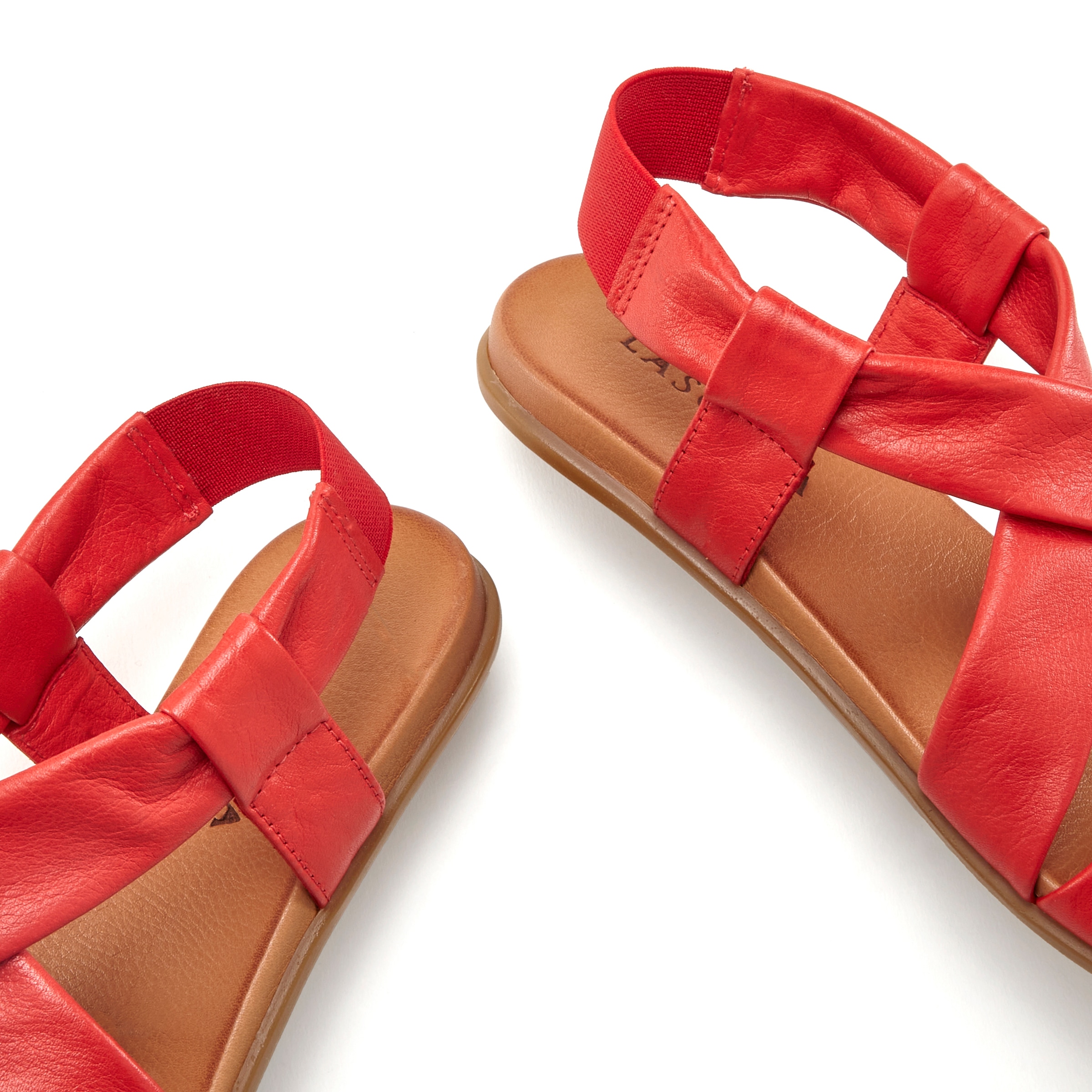 LASCANA Sandale »Sommerschuh«, aus Leder mit raffinierten Riemchen, Sandalette, Sommerschuh