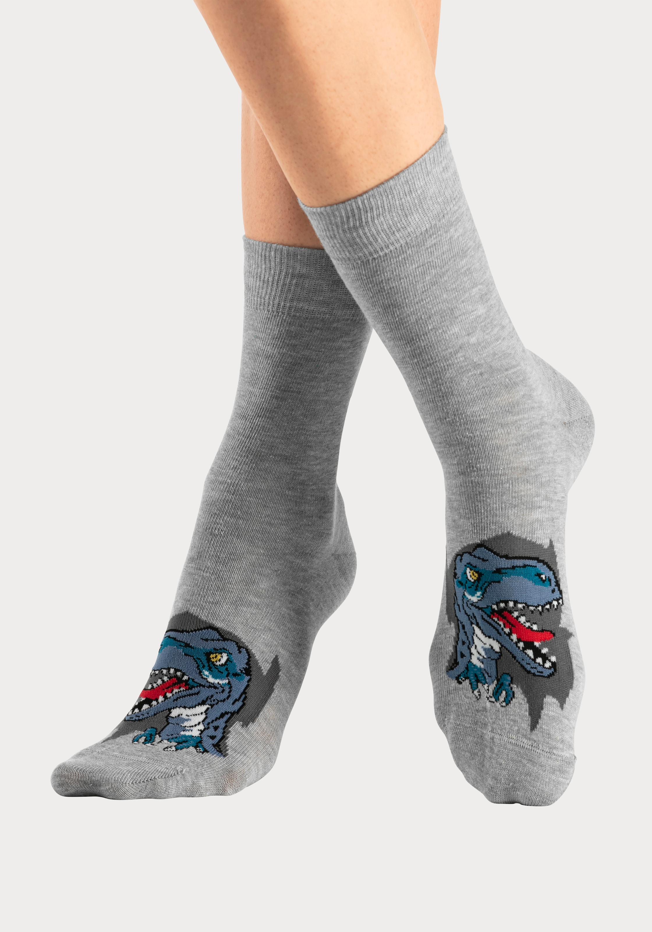 H.I.S Socken »Kinder und Jugendliche Motivsocken« Packung, 5 Stk. tlg. mit Dinosauriermotiven