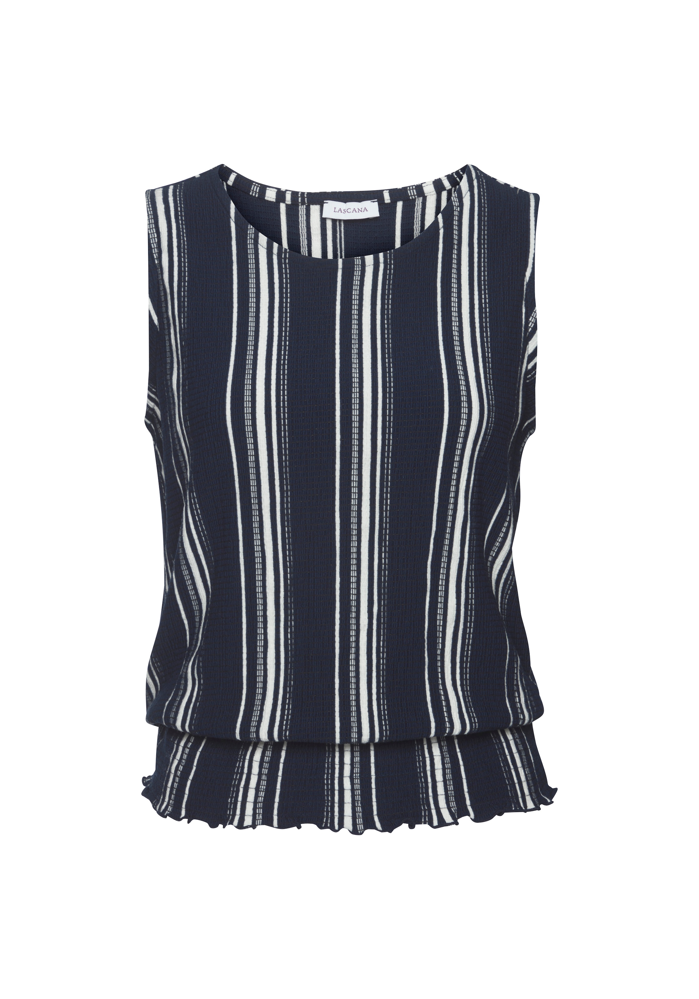 LASCANA Tanktop aus strukturierter Ware, sommerliches Top mit Streifen