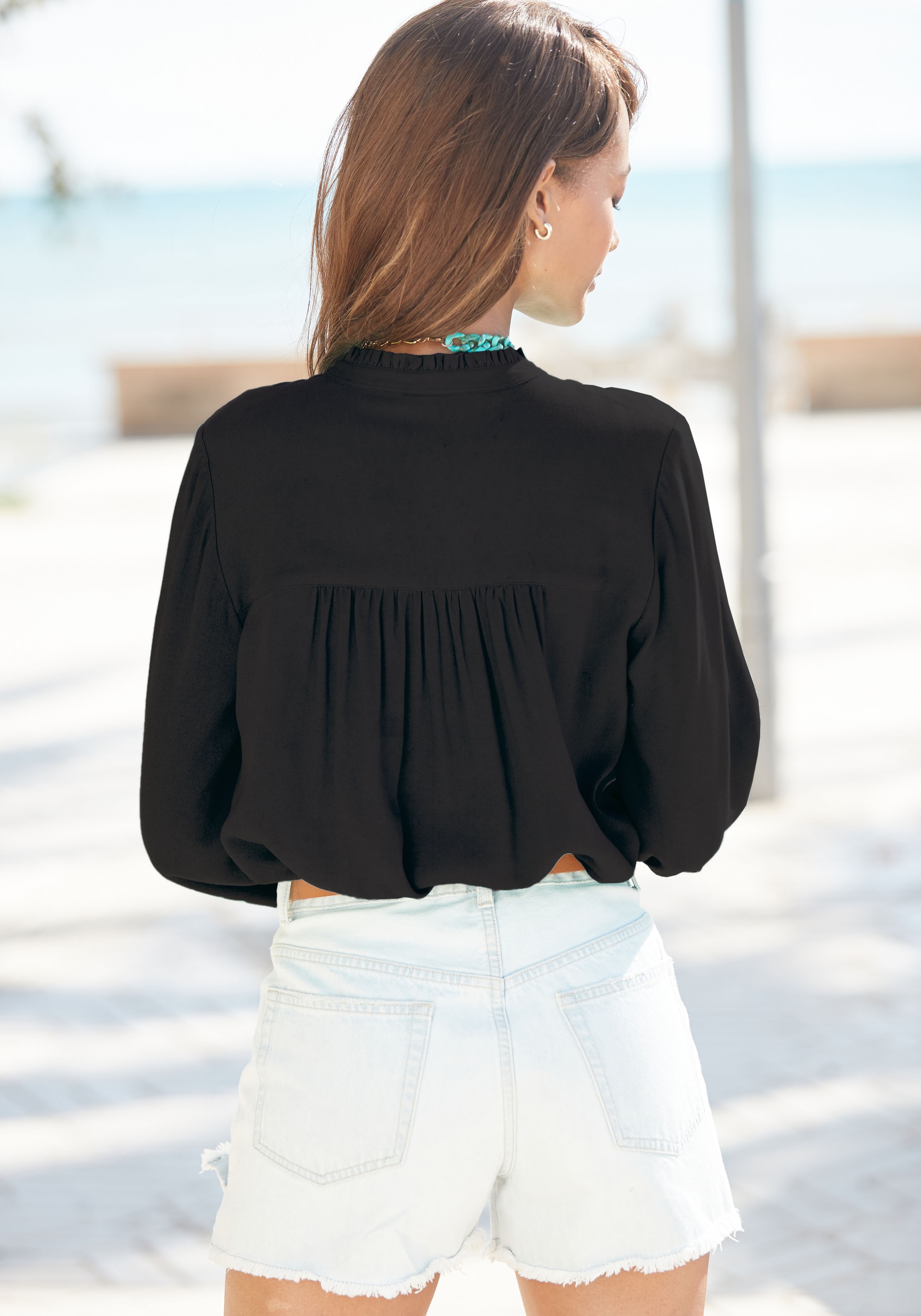 LASCANA Schlupfbluse, mit langen Ärmeln, leichte Damenbluse, casual-chic, festlich