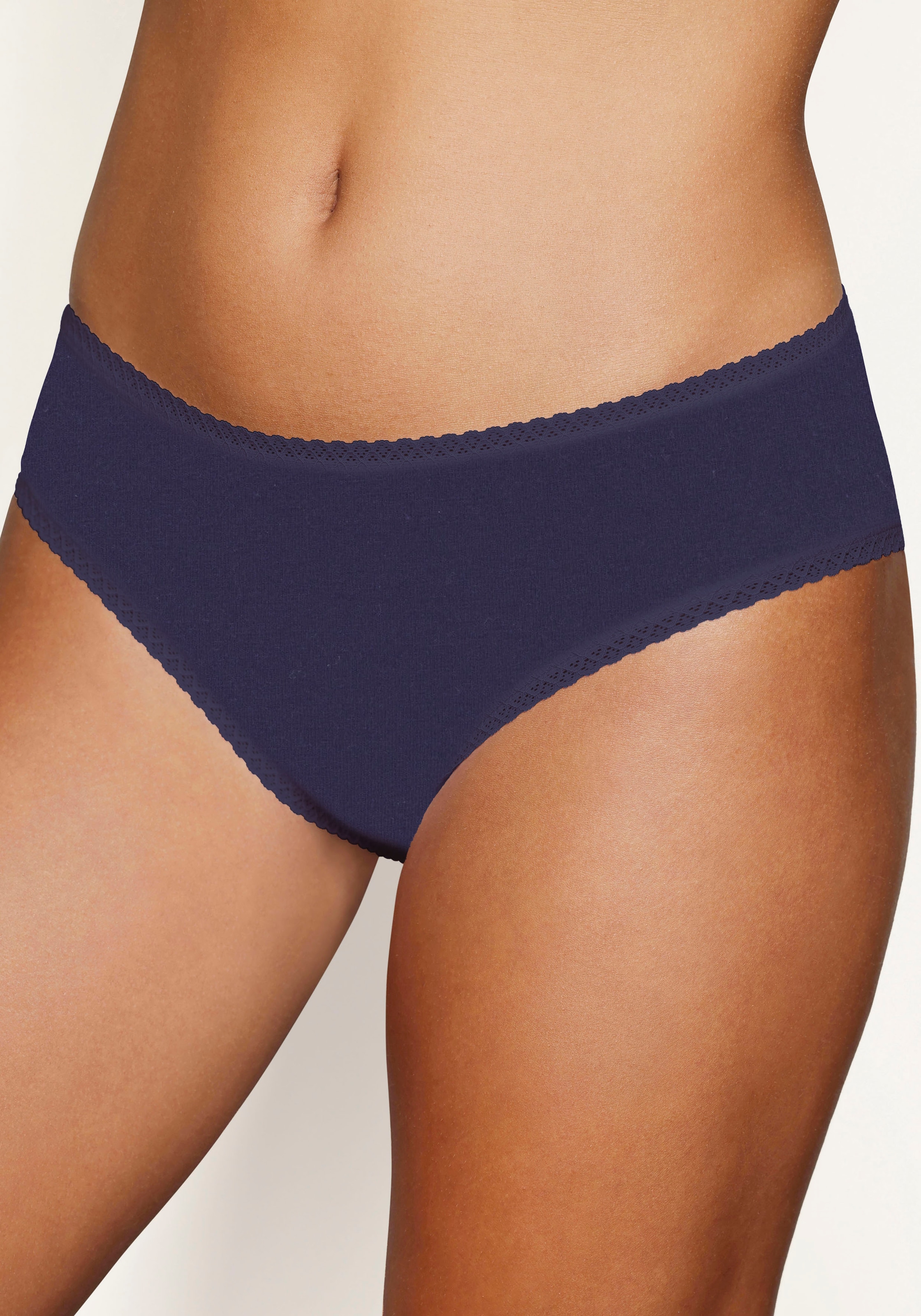 Vivance Jazz-Pants Slips, (7er-Pack), aus weicher Baumwollqualität mit feiner Spitzeneinfassung